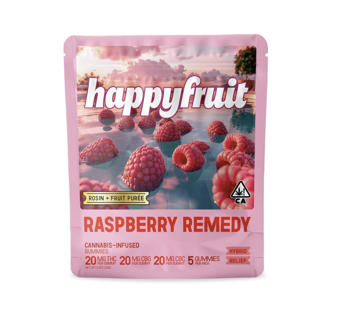Happy Fruit - Raspberry Remedy Rosin Gummies - 100mg THC/CBG/CBC - 5pk