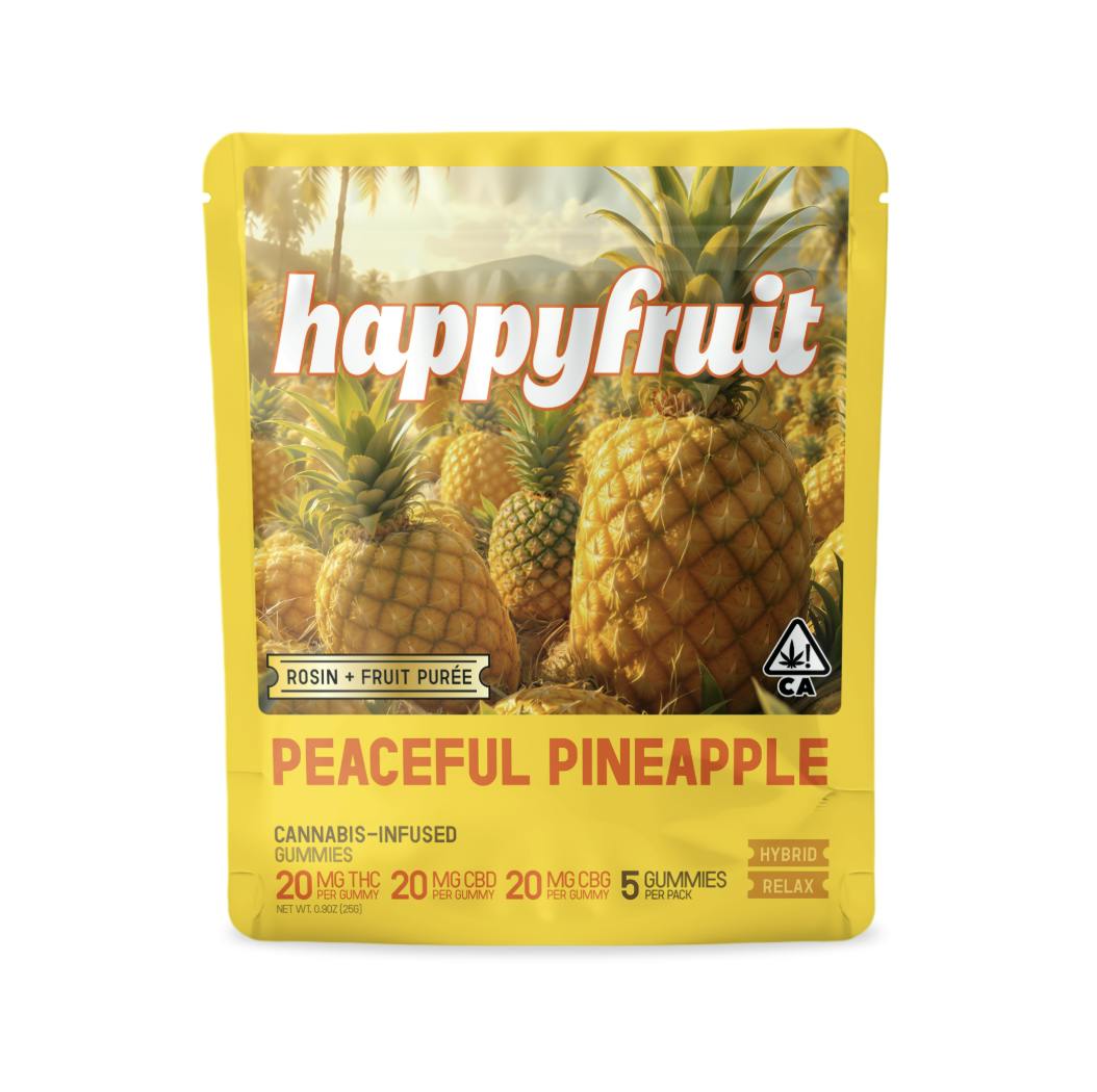 Peaceful Pineapple Rosin Gummies - 100mg THC + 100mg CBD + 100mg CBG