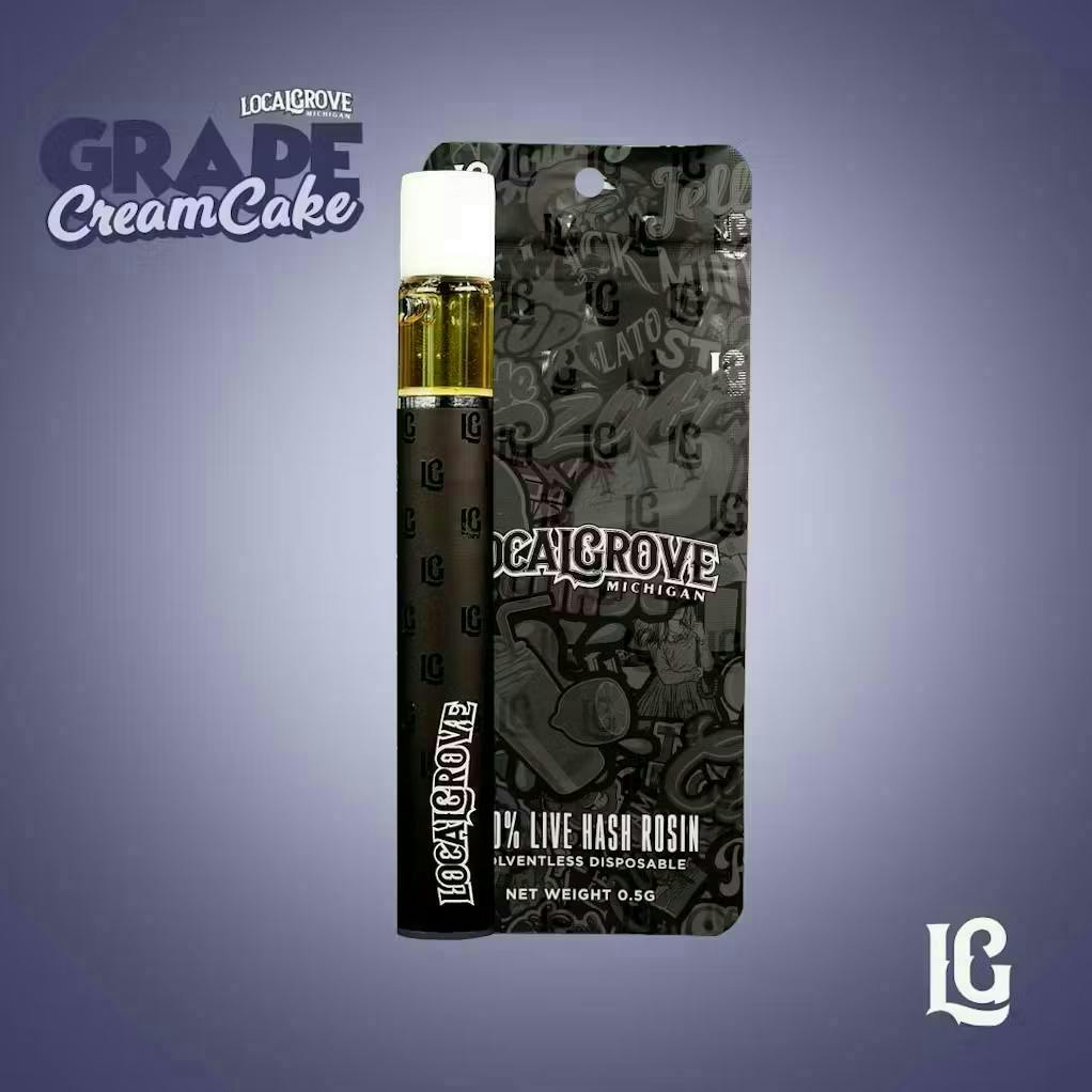 Local Grove Live Hash Rosin Disposable | Grape Cream Cake | 0.5G by Local Grove