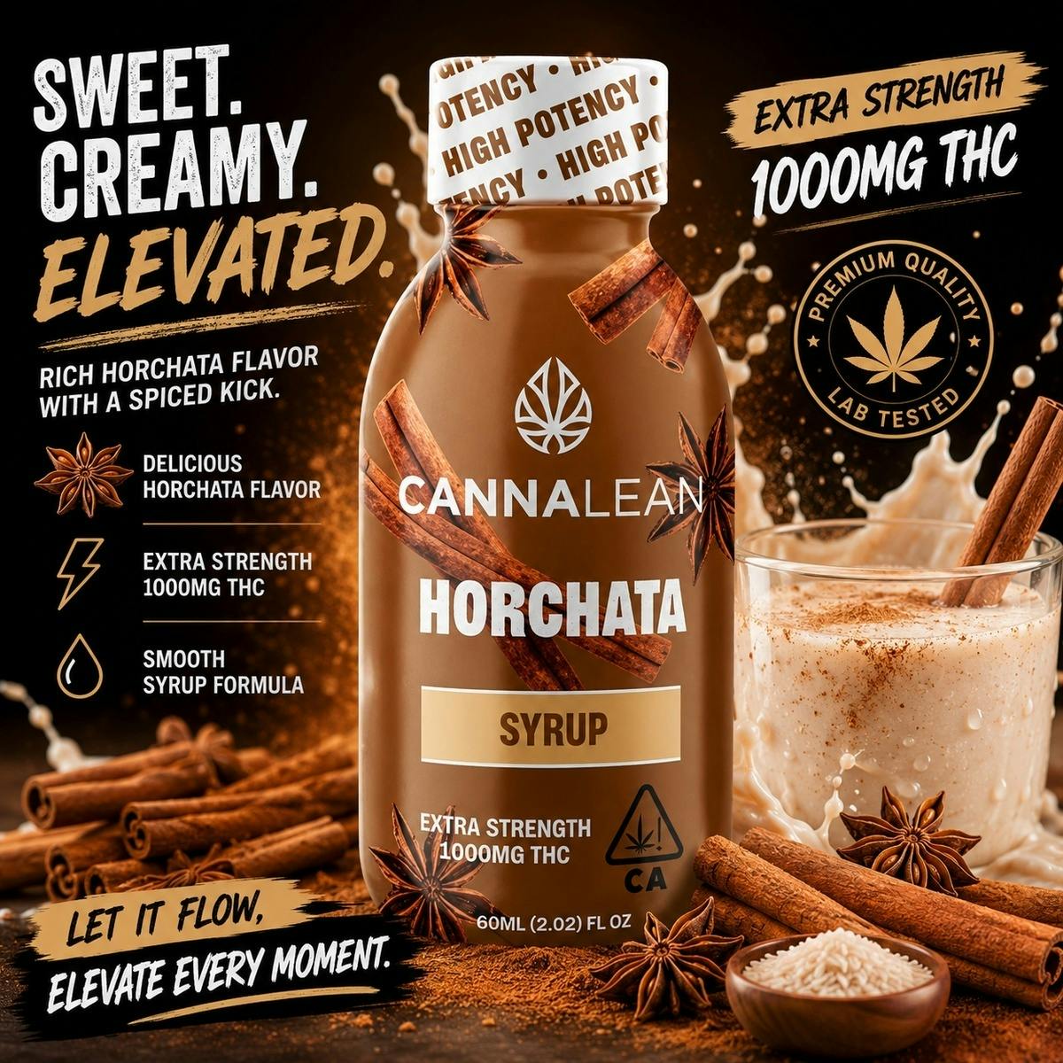 Cannalean | Horchata | 1000mg THC Syrup