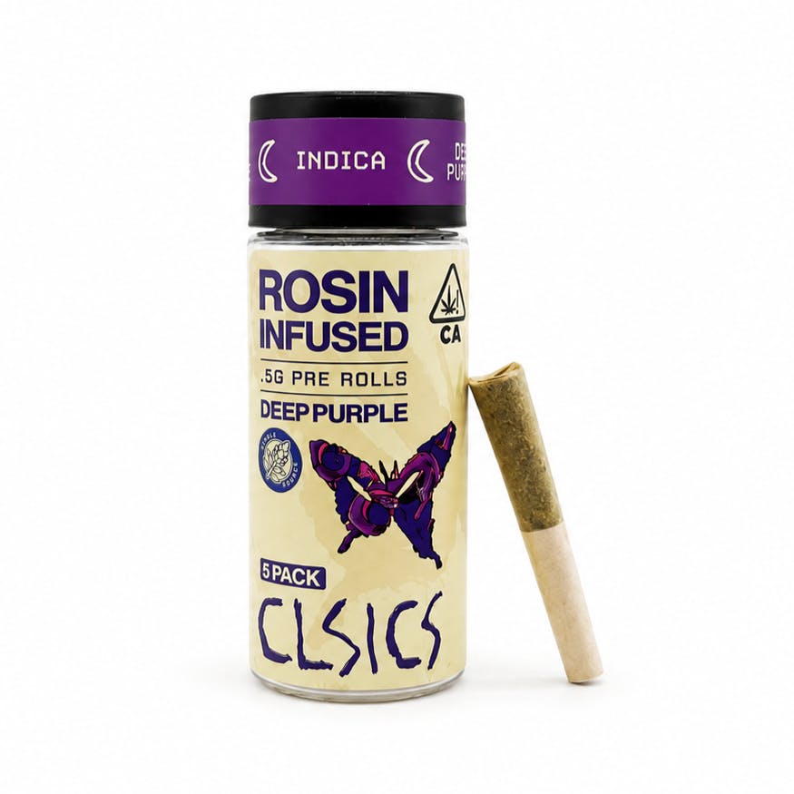 CLSICS Rosin & Rosin Infused Pre Rolls: Deep Purple