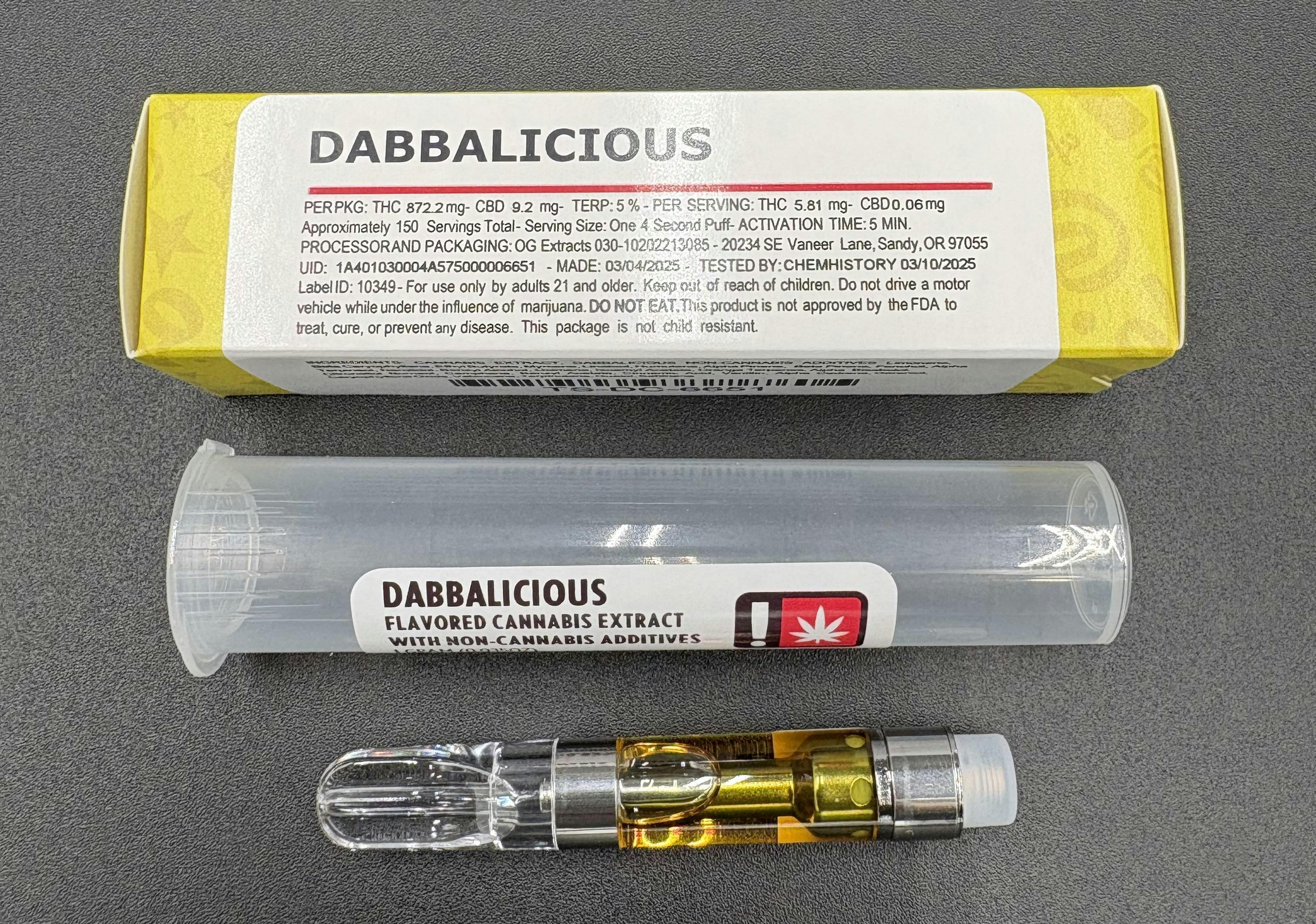 Terp Smackers Dabbalicious Cartridge