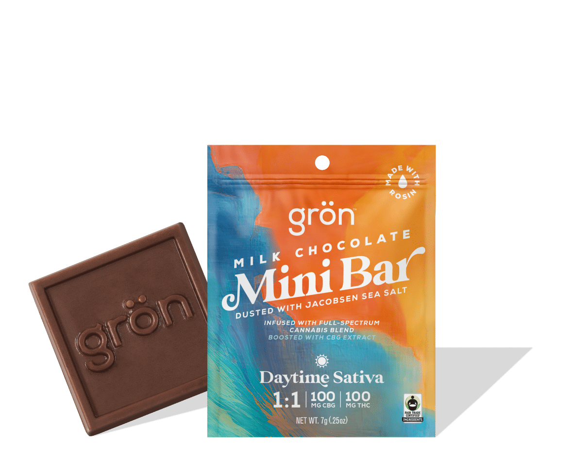 Mini Bar | Milk Chocolate | Daytime Sativa | 1:1 CBD/THC | 10pk at Yeti Greenery