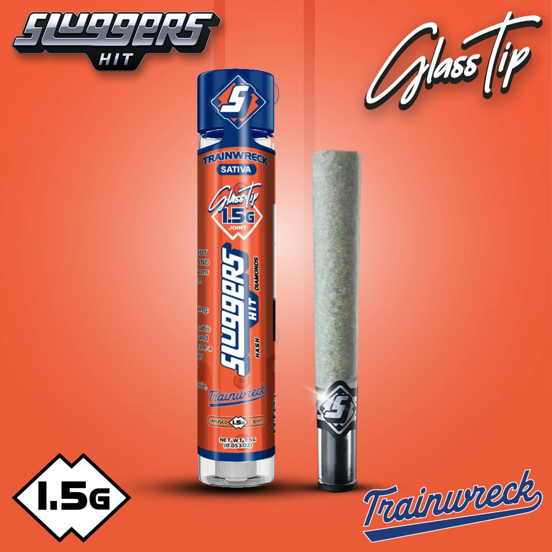 Sluggers - Trainwreck Glass Tip Infused Preroll 1.5g by Sluggers Hit