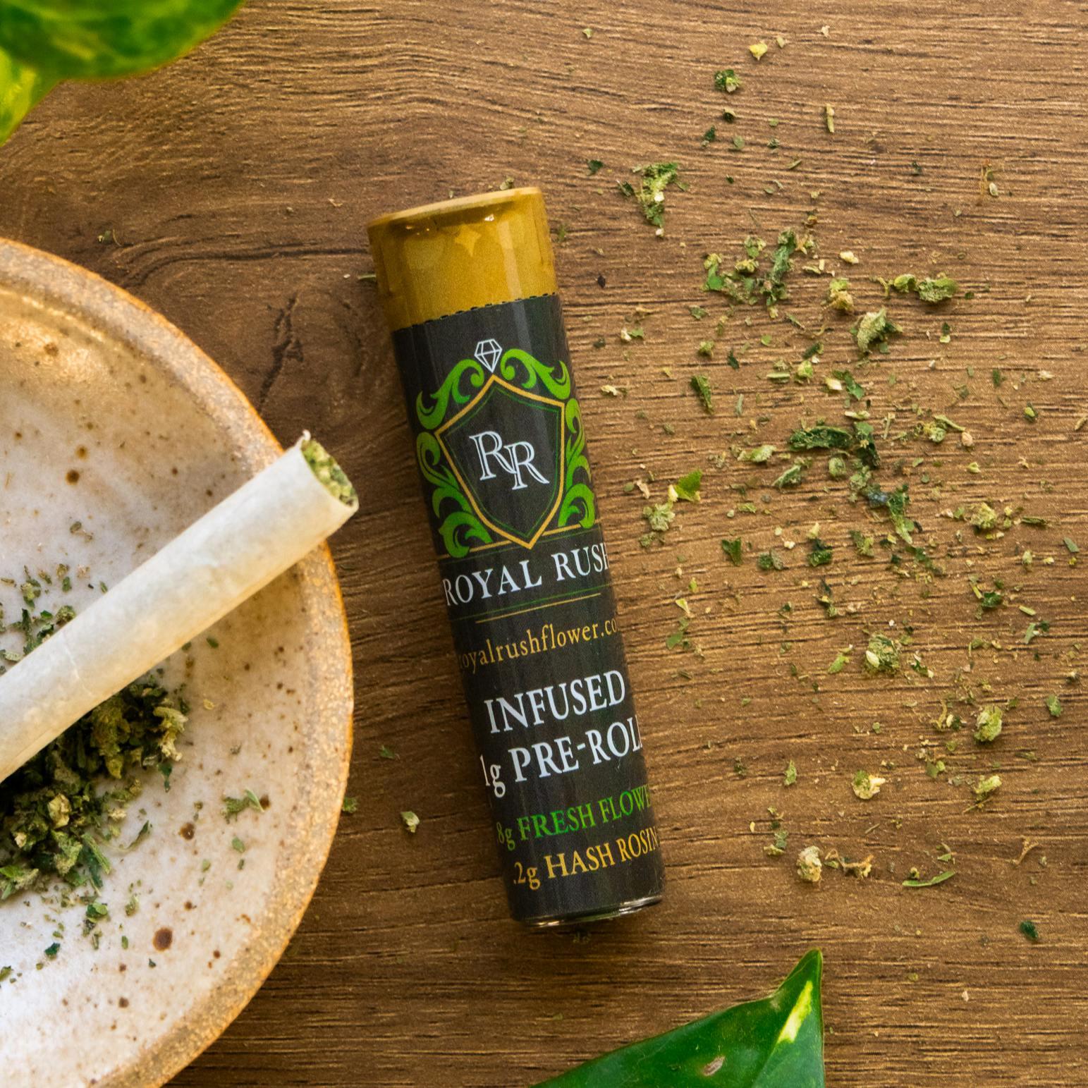 Royal Rush Hash Rosin Infused Pre-Roll 1g - Motor Sherb (I) at Experience Cannabis Co. (MEDICAL ONLY)