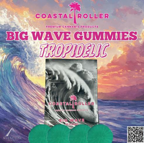 Coastal Roller | Tropidelic Gummies | 1000mg | 4ct | 250mg/ea