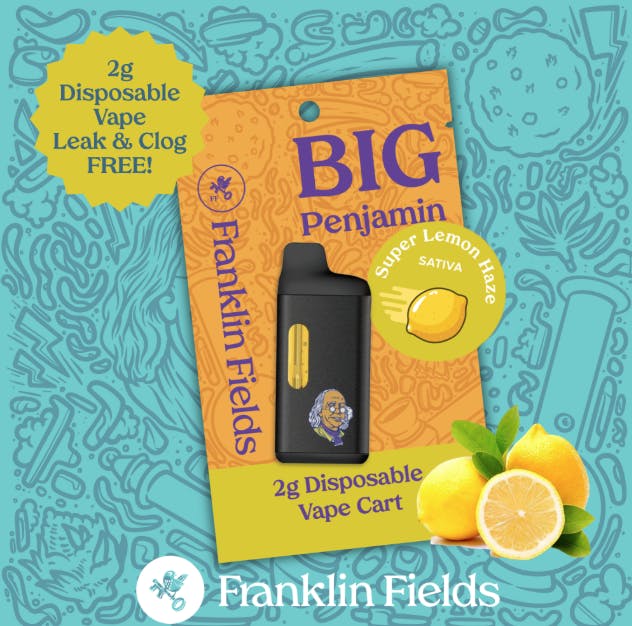 Franklin Fields Big Ben 2g Disposable Vape Super Lemon Haze by Franklin Fields