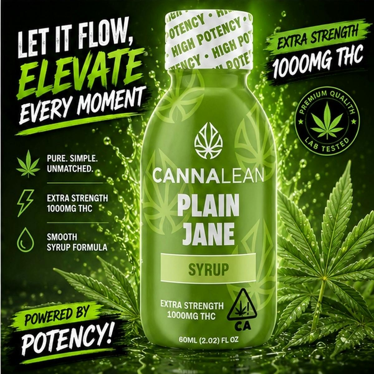 Cannalean | Plain Jane (Unflavored) | 1000mg THC Syrup