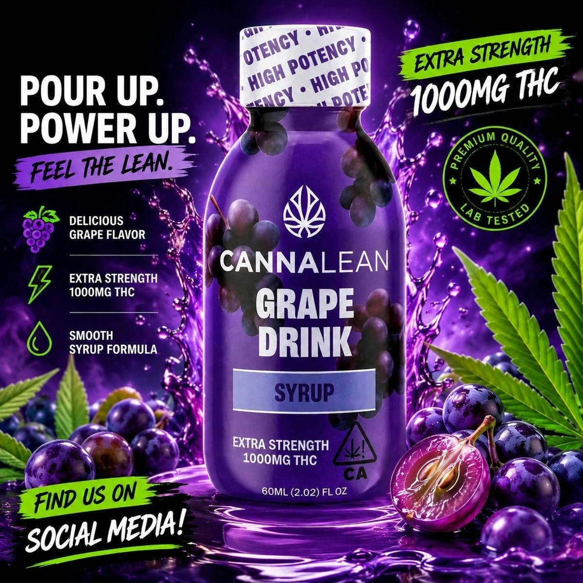 Cannalean | Grape Drink | 1000mg THC Syrup