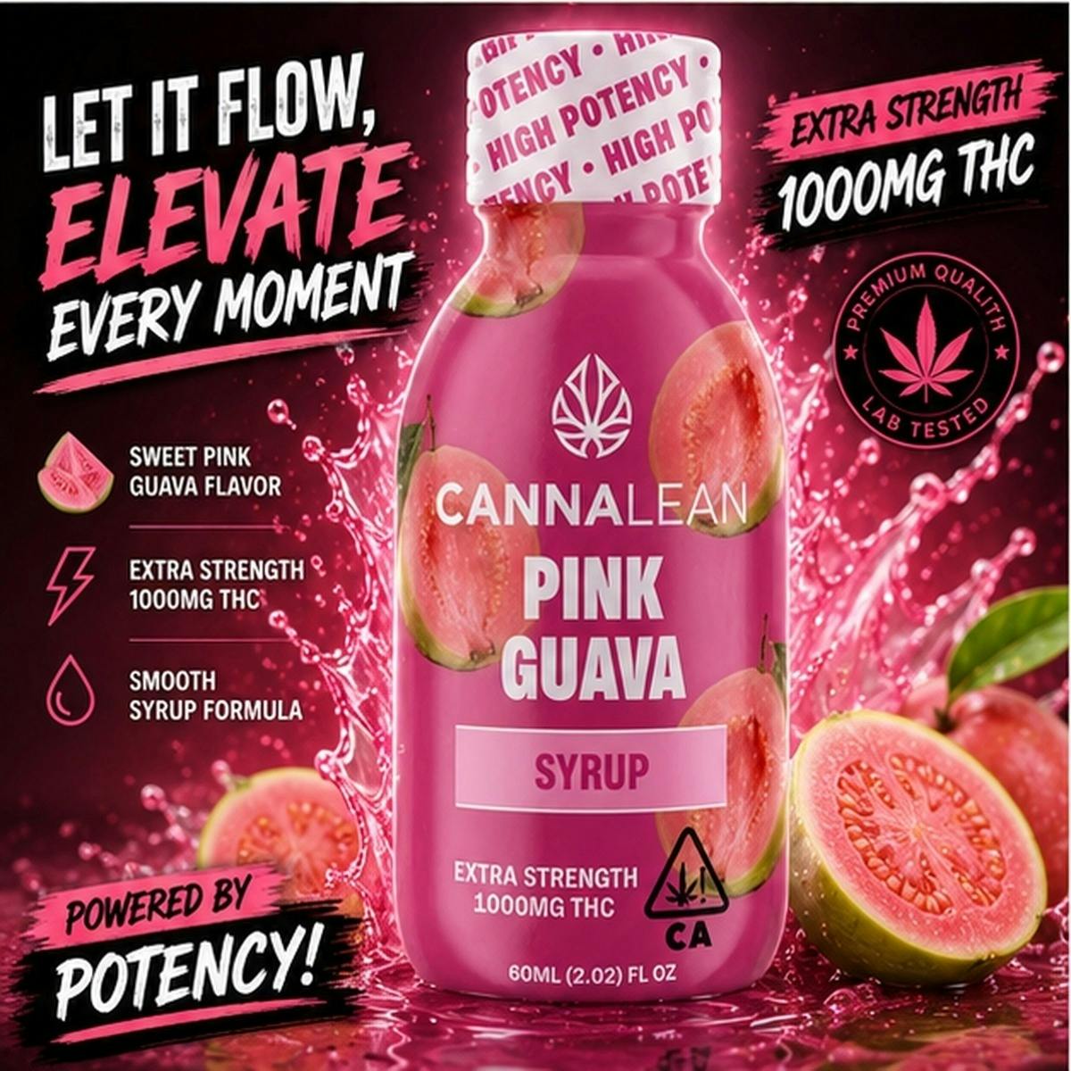 Cannalean | Pink Guava | 1000mg THC Syrup