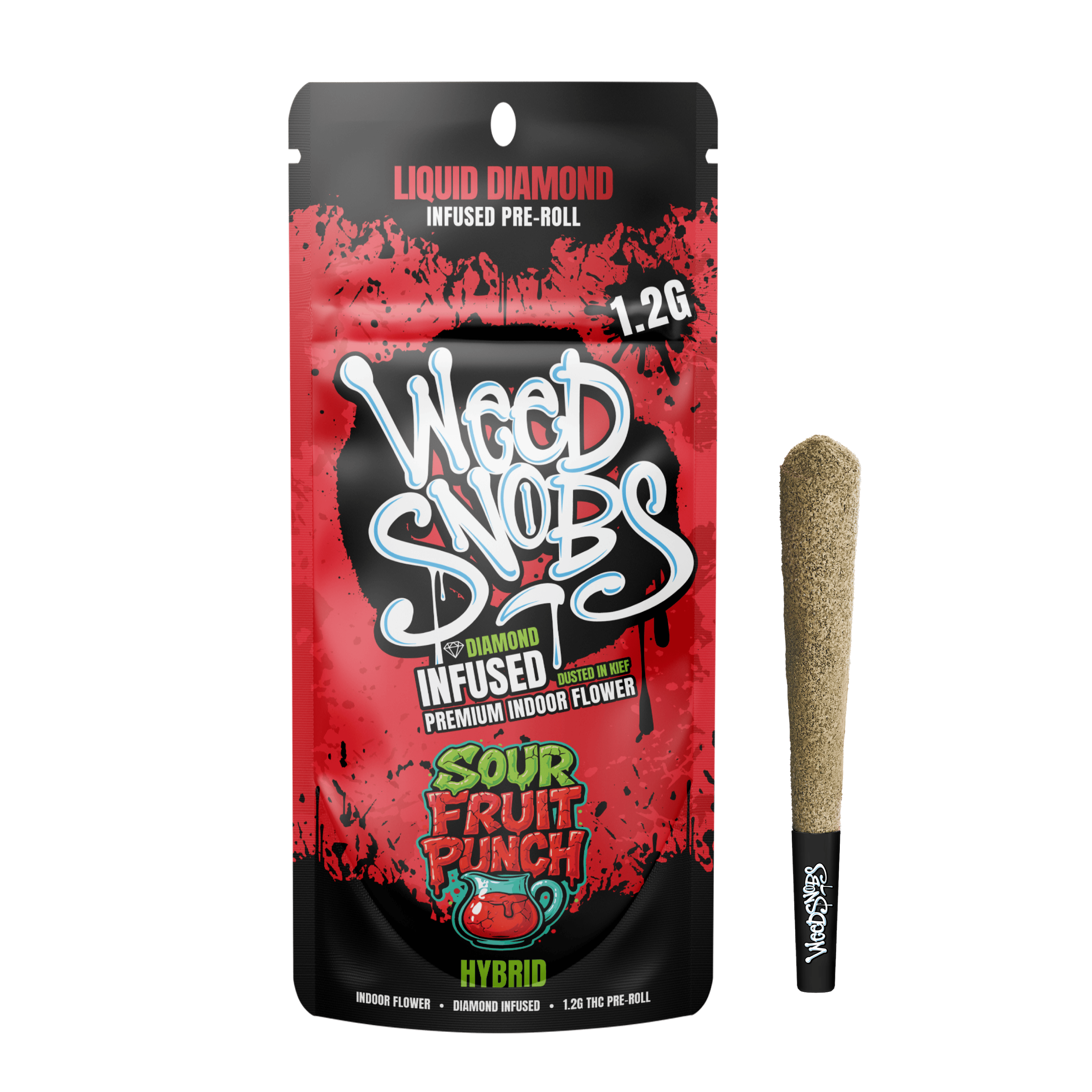 Sour Fruit Punch Liquid Diamond Infused Preroll 1.2g by Weed Snobs