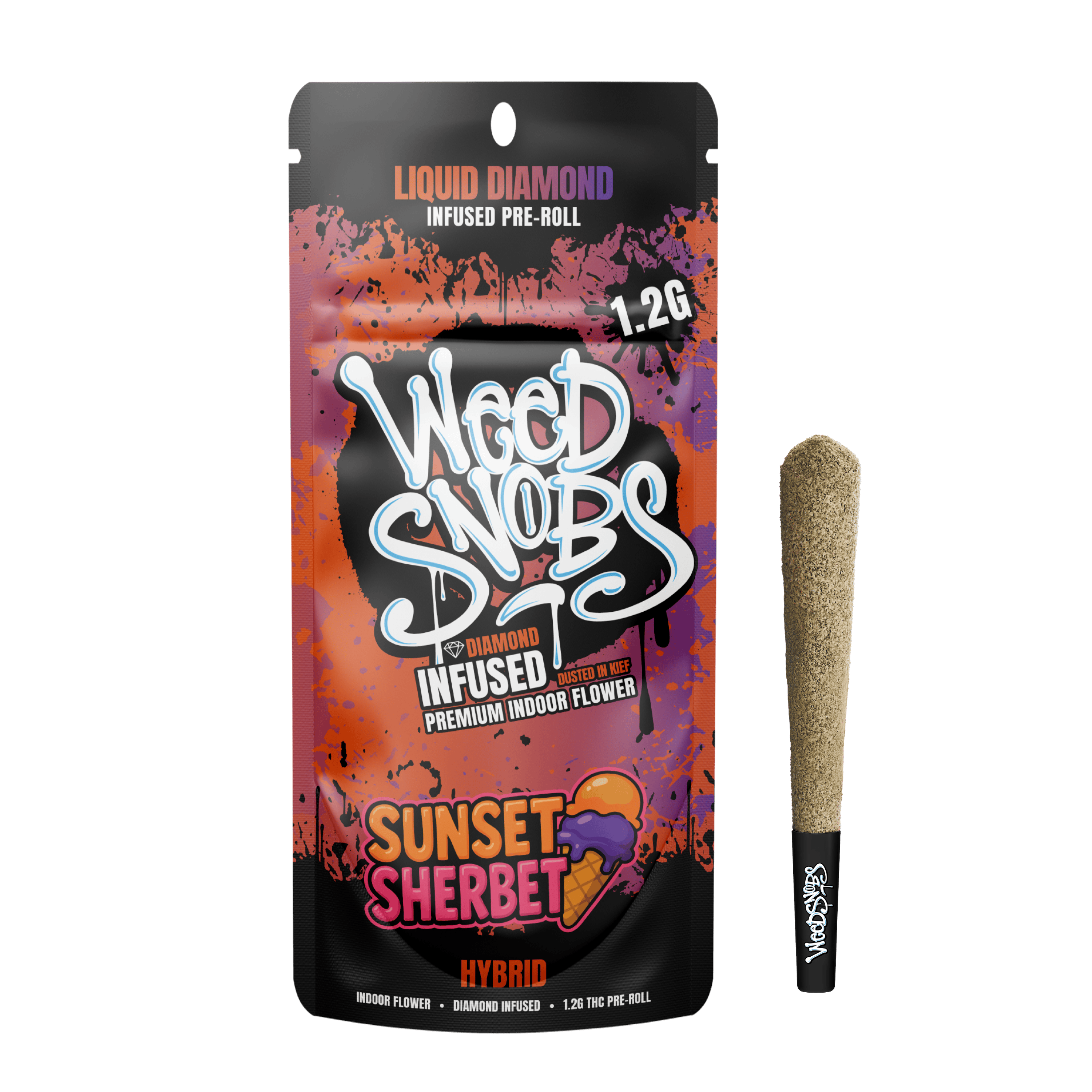 Sunset Sherbet Liquid Diamond Infused Preroll 1.2g by Weed Snobs