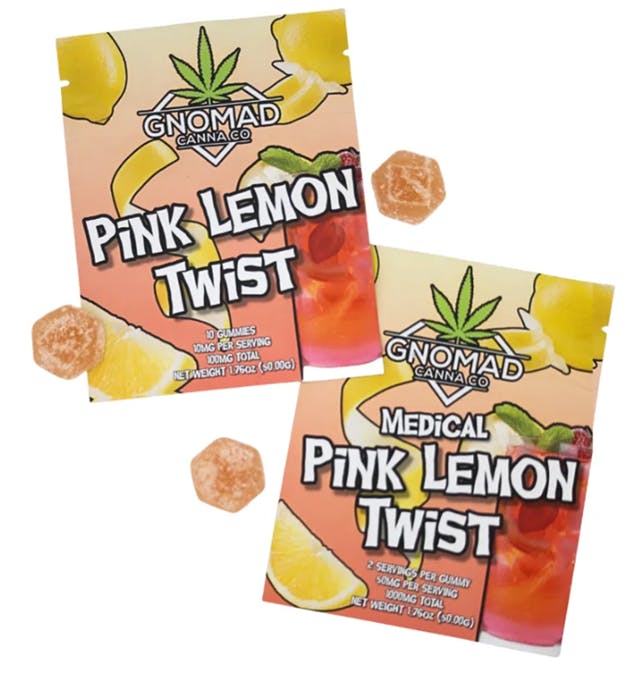 GNOMAD GUMMIES 100MG- PINK LEMON TWIST