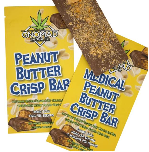 GNOMAD BAR 100MG - PEANUT BUTTER CRISP (ROSIN INFUSED) by Gnomad