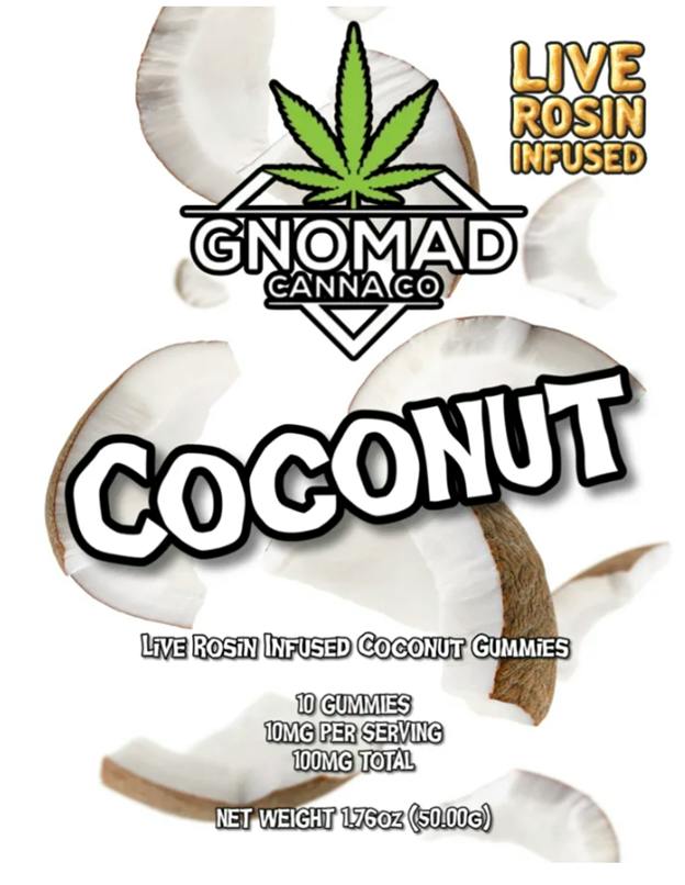 GNOMAD GUMMIES 100MG -COCONUT (ROSIN INFUSED) by Gnomad