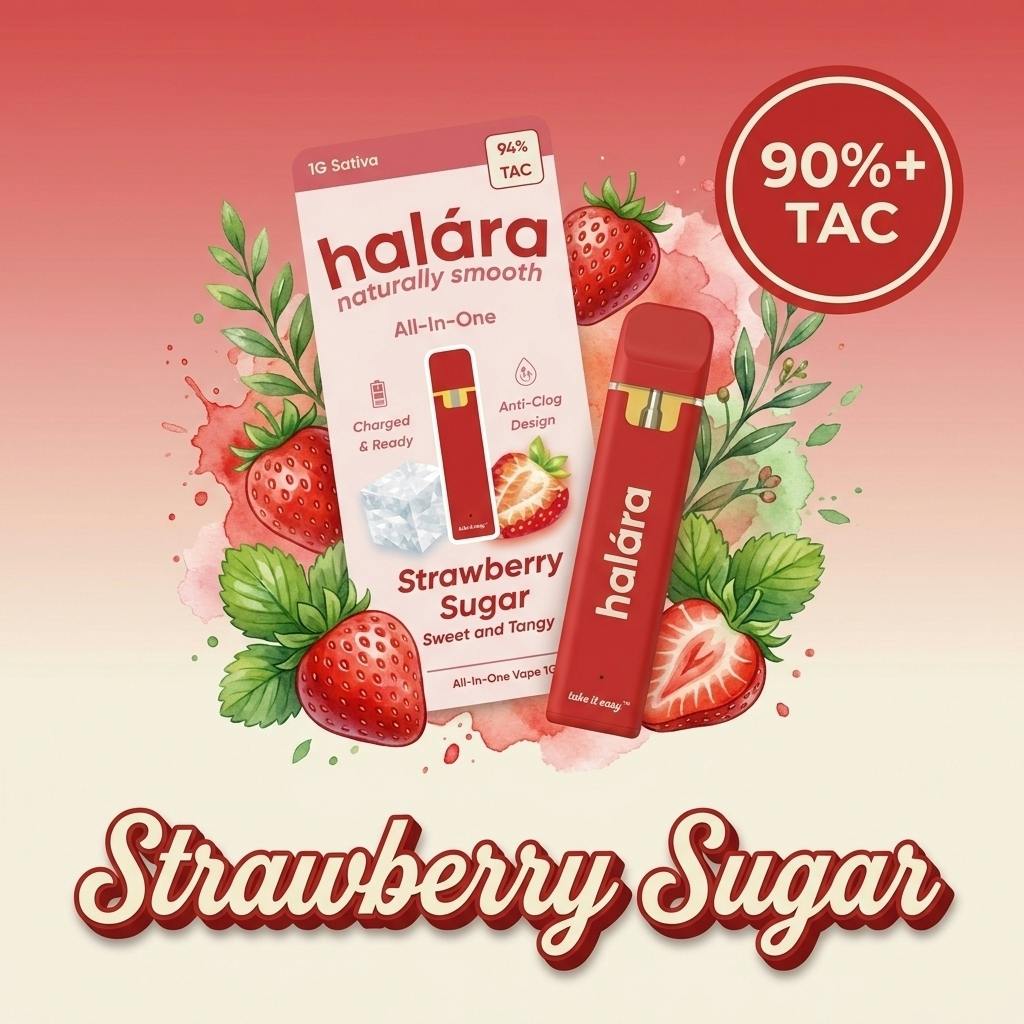 Halara | Strawberry Sugar | High THC AIO | 1g