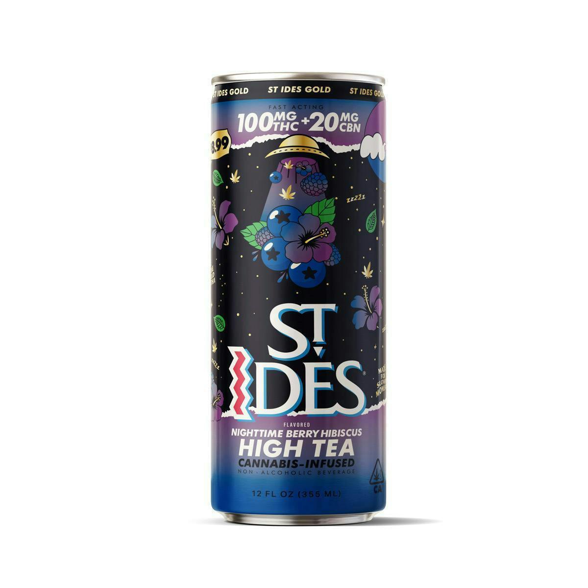 Nighttime Berry Hibiscus High Tea 5:1 | Non-Carbon | 100mg THC | 12 fl oz