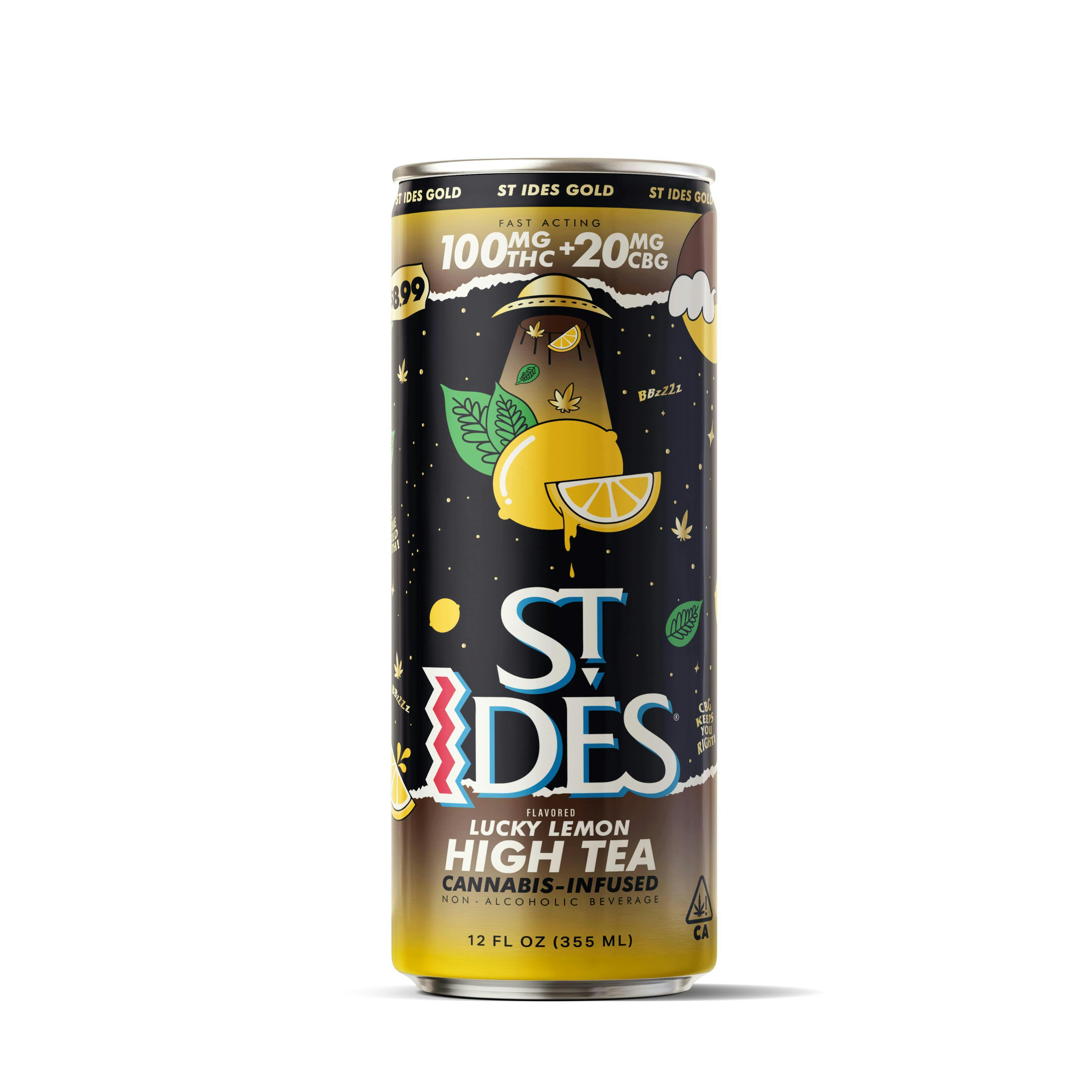 Lucky Lemon High Tea | Non-Carbonated | THC:CBG 100mg:20mg | 12 fl
