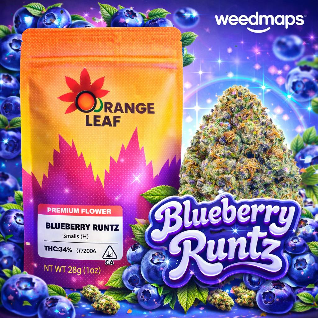 Golden Leaf × Orange Leaf Blueberry Runtz Smalls 28g (1oz) - Golden Leaf