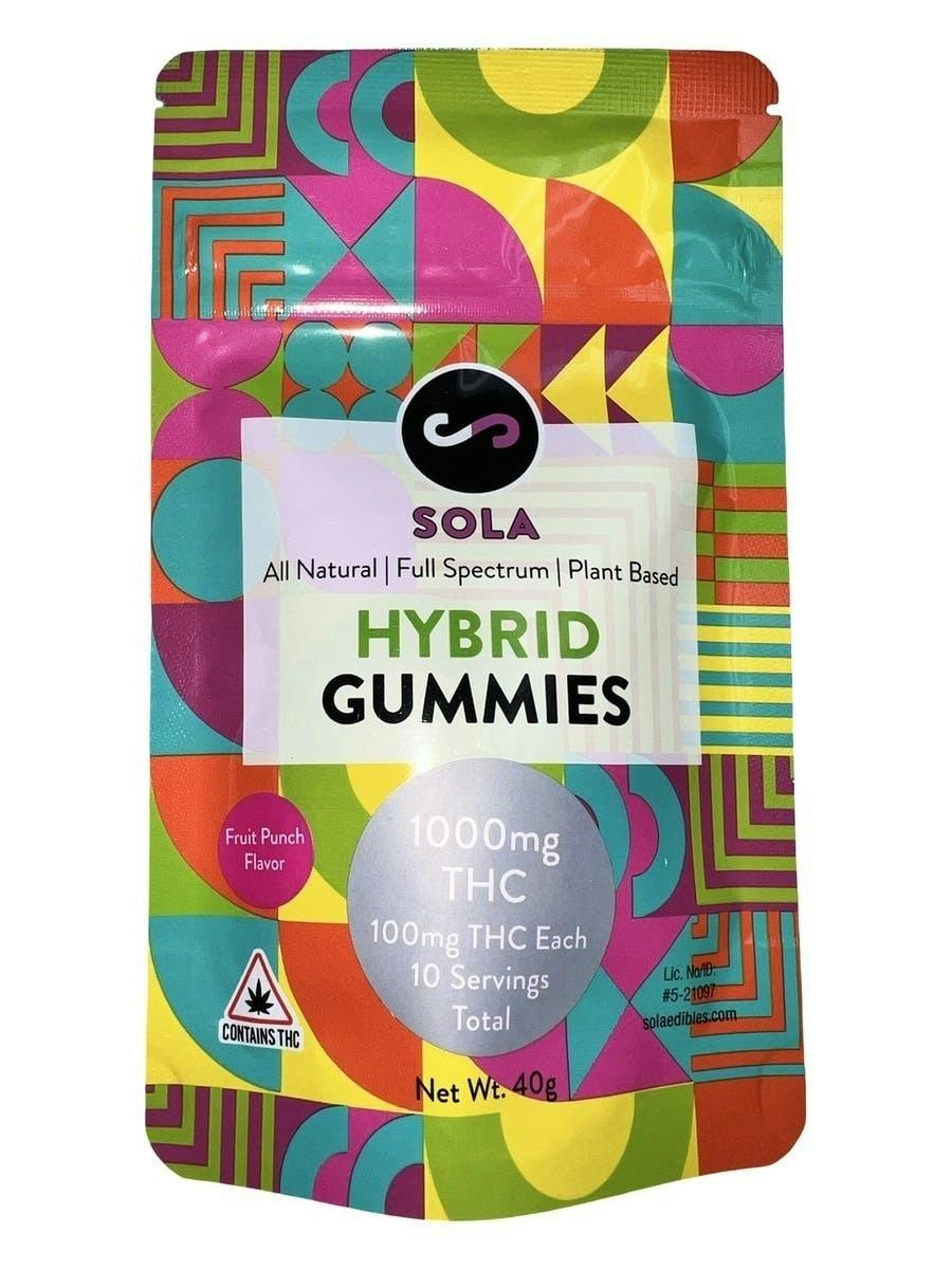 1000mg Hybrid Gummies - Blueberry Flavor (Sola Edibles) by Indico