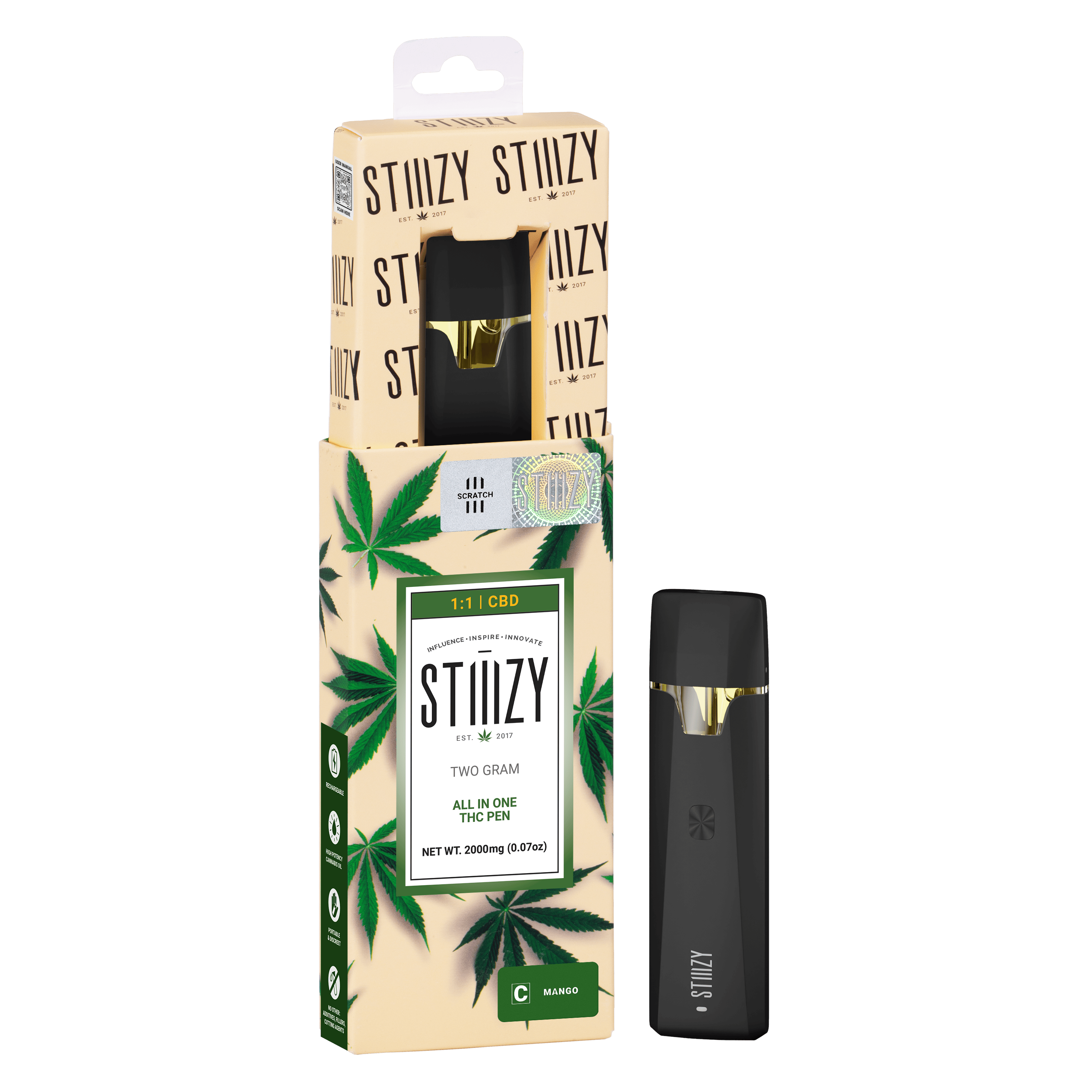 STIIIZY STIIIZY - MANGO (1:1 THC:CBD) - 2G All-In-One — CBD : THC