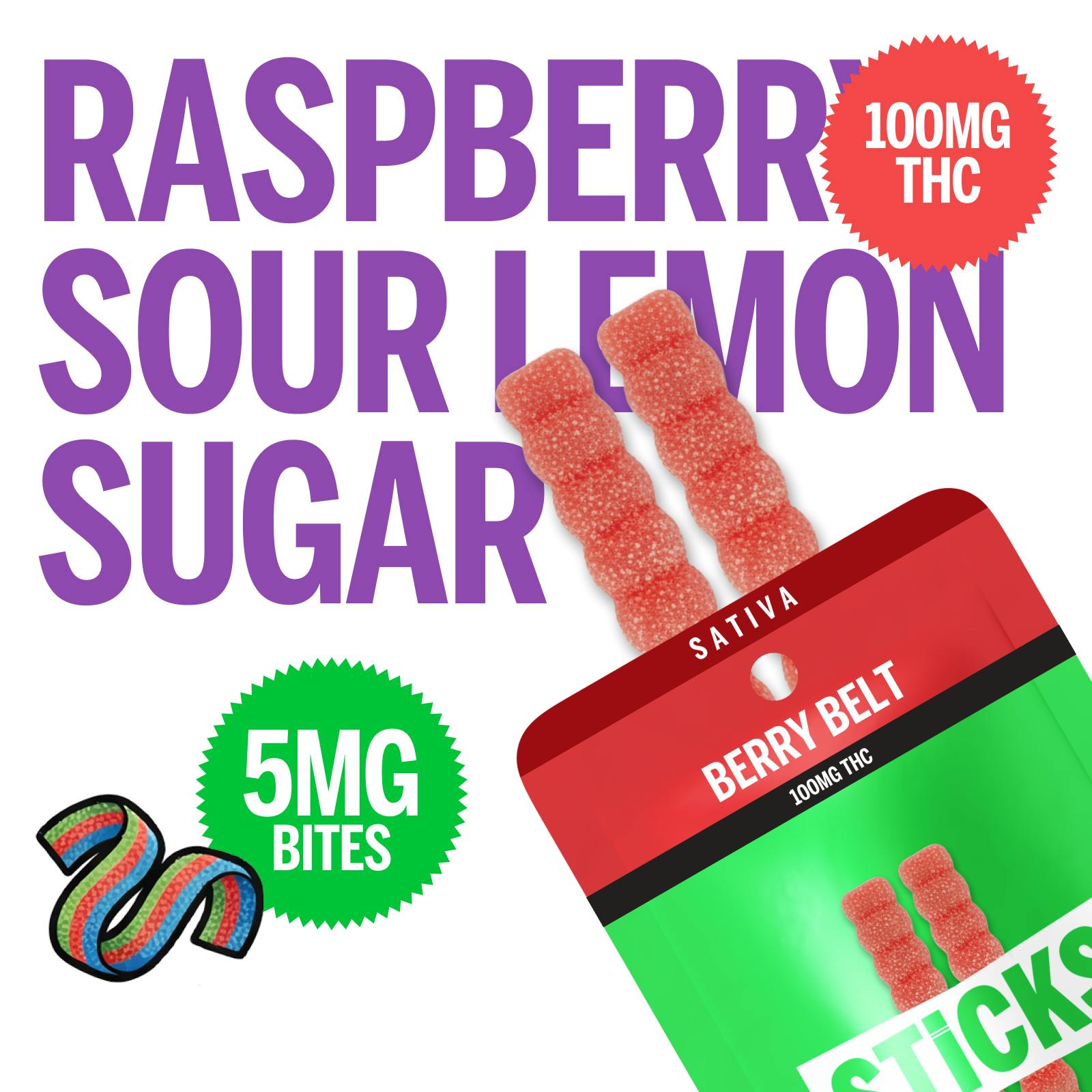 STICKS Berry Belt Sativa Gummies [100MG]