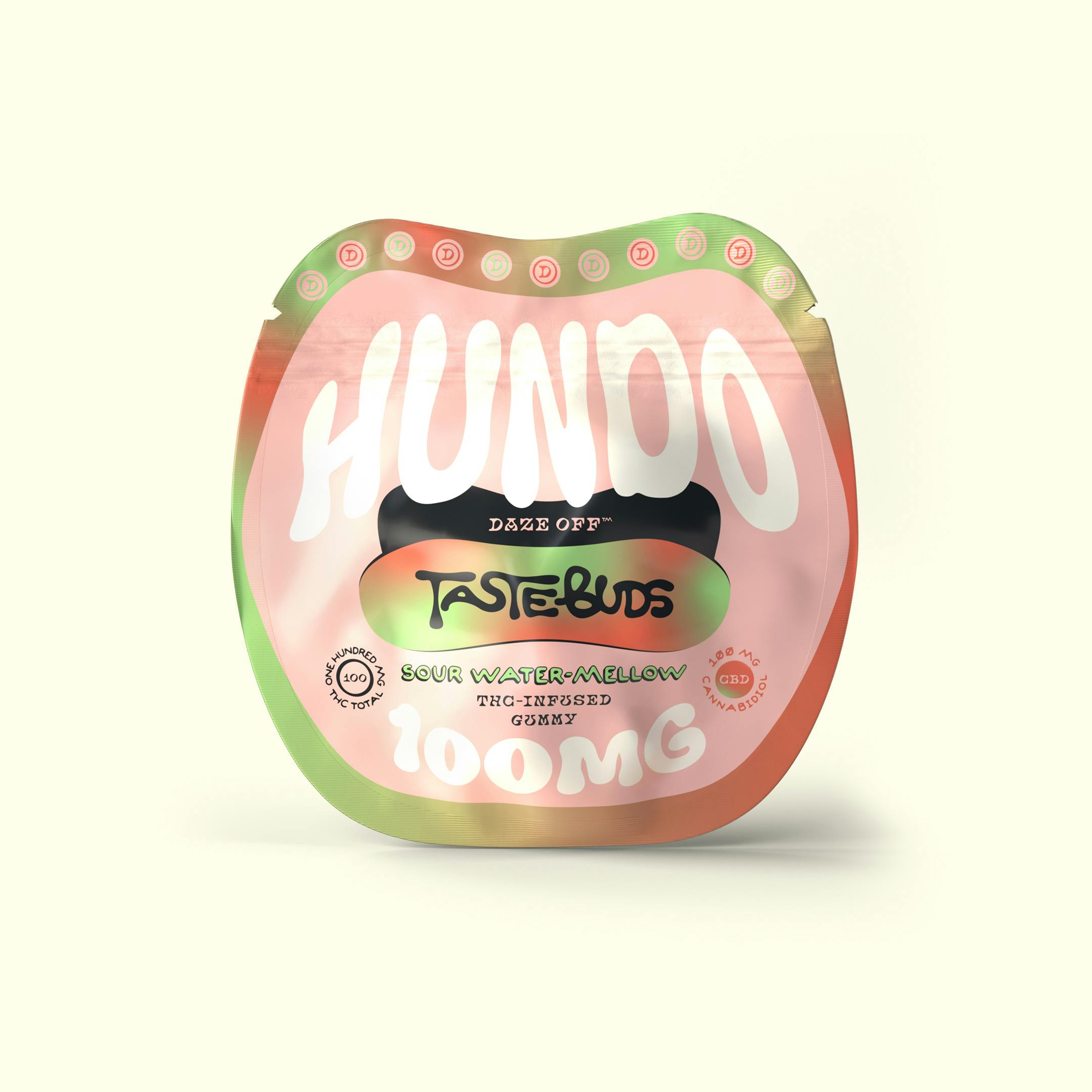 Taste Buds Sour Water-Mellow THC Infused Gummy Hundo 1:1 THC:CBD [100mg]