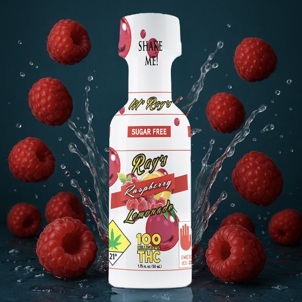 Sugar Free Raspberry lil' Rays 100mg THC - Ray's Lemonade