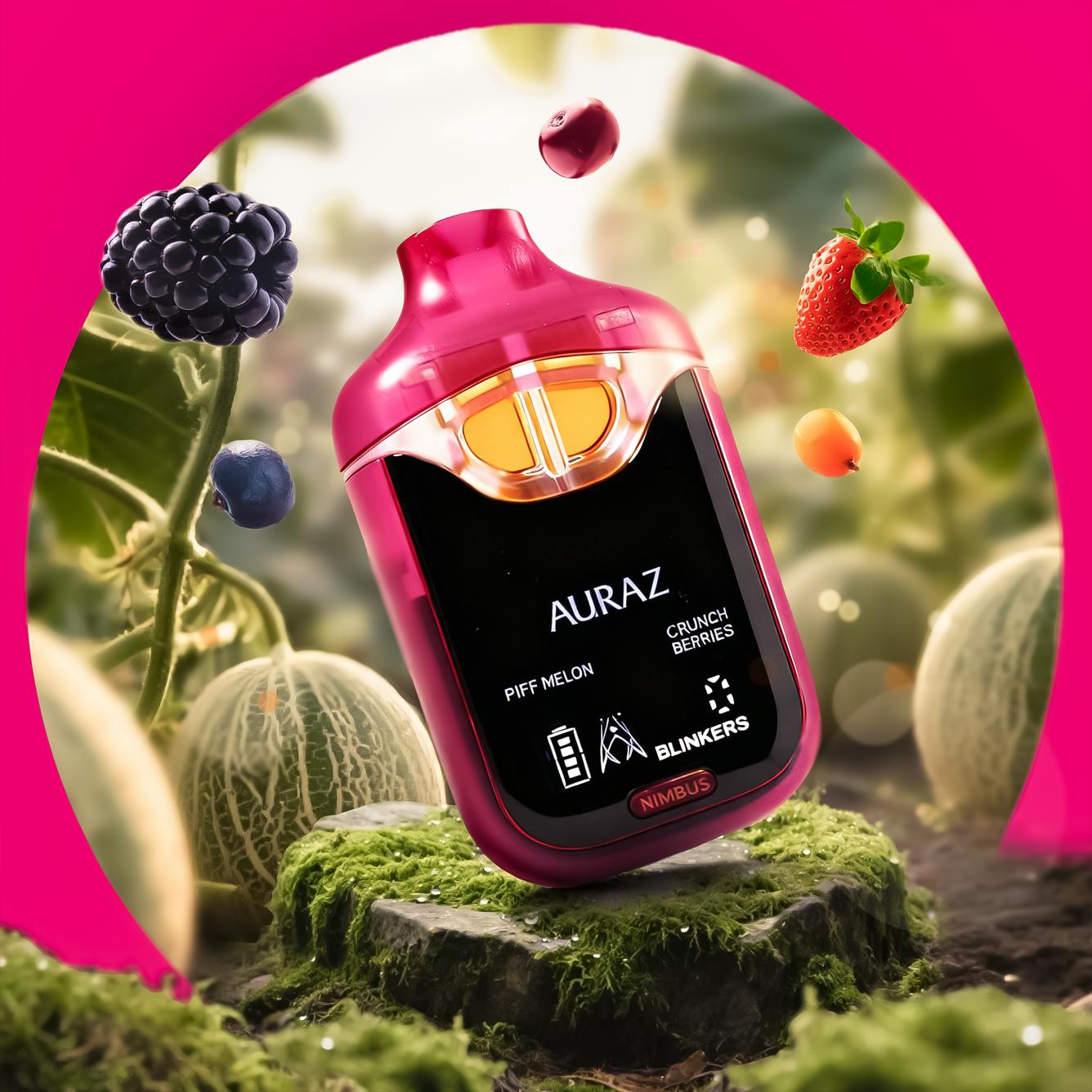 Piff Melon & Crunch Berries | Liquid Diamond Dual Tank | 2g by Auraz