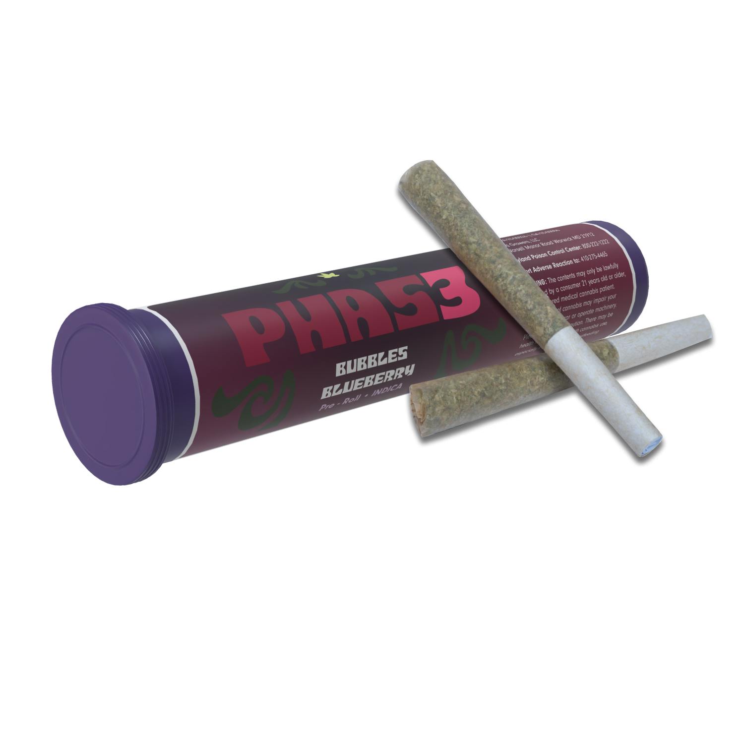 Bubbles Blueberry Pre Roll 0.5g /2 Pack by SunMed Growers