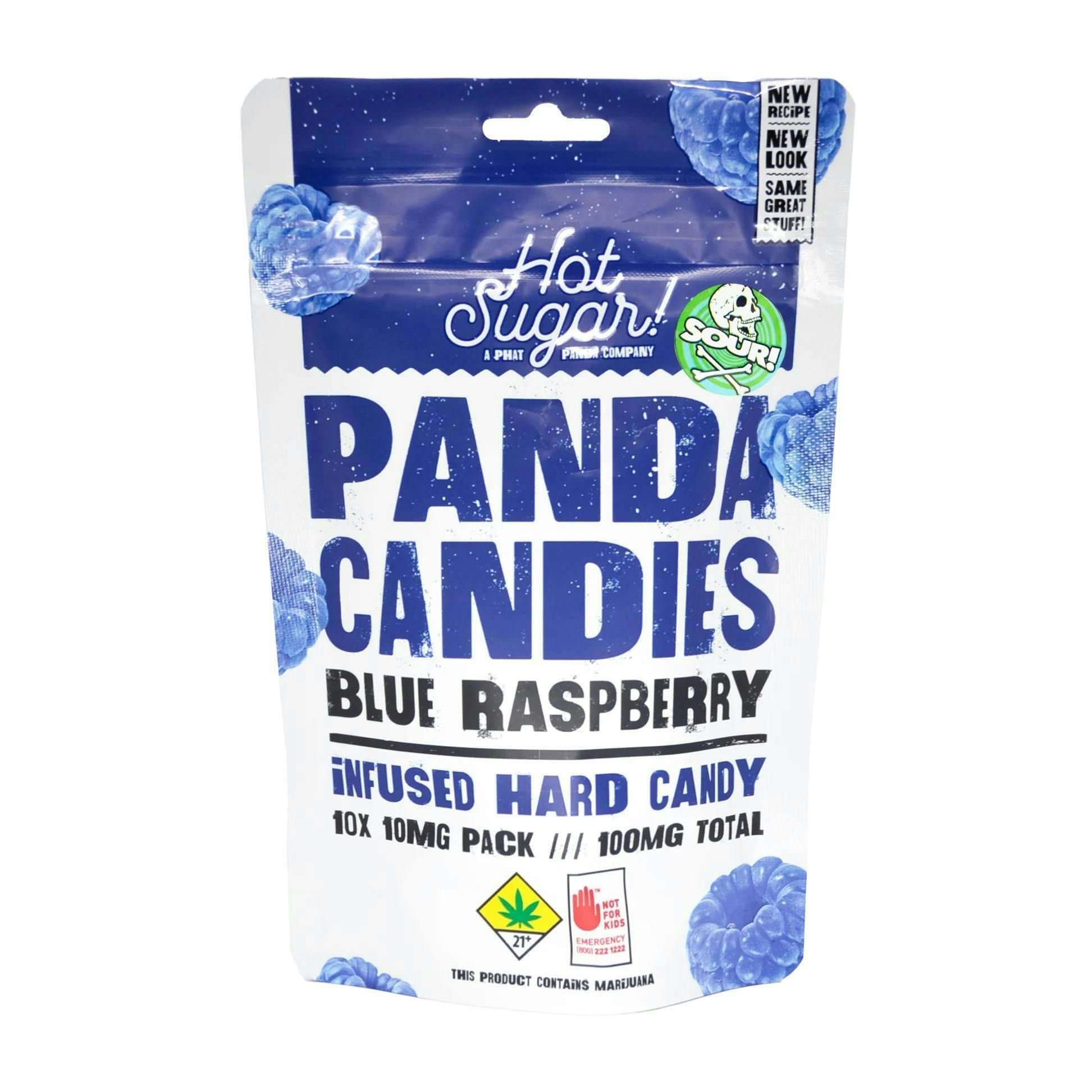 Panda Candies | Sour Blue Raspberry Gummies | 100mg | 10ct | 10mg/e
