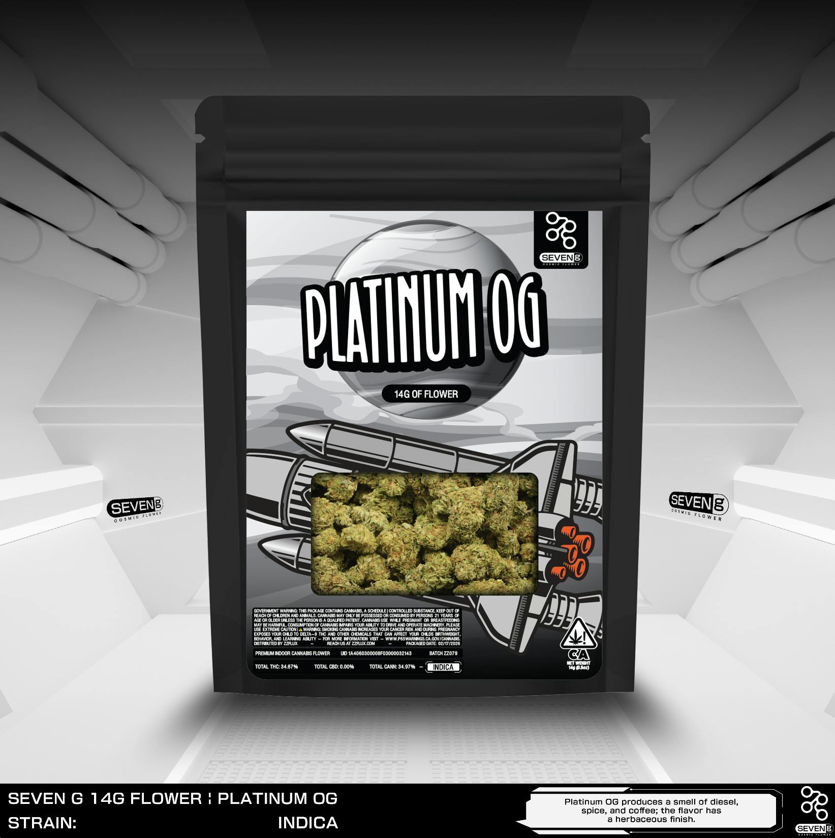 Platinum OG Indica 14 grams by Seven G