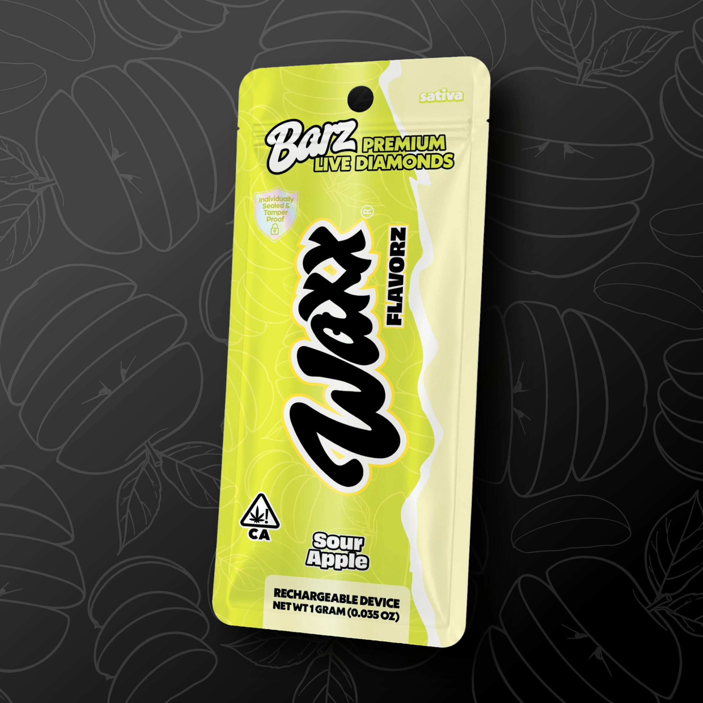 Waxx Brandz - Sour Apple Live Diamond AIO Bar 1000mg
