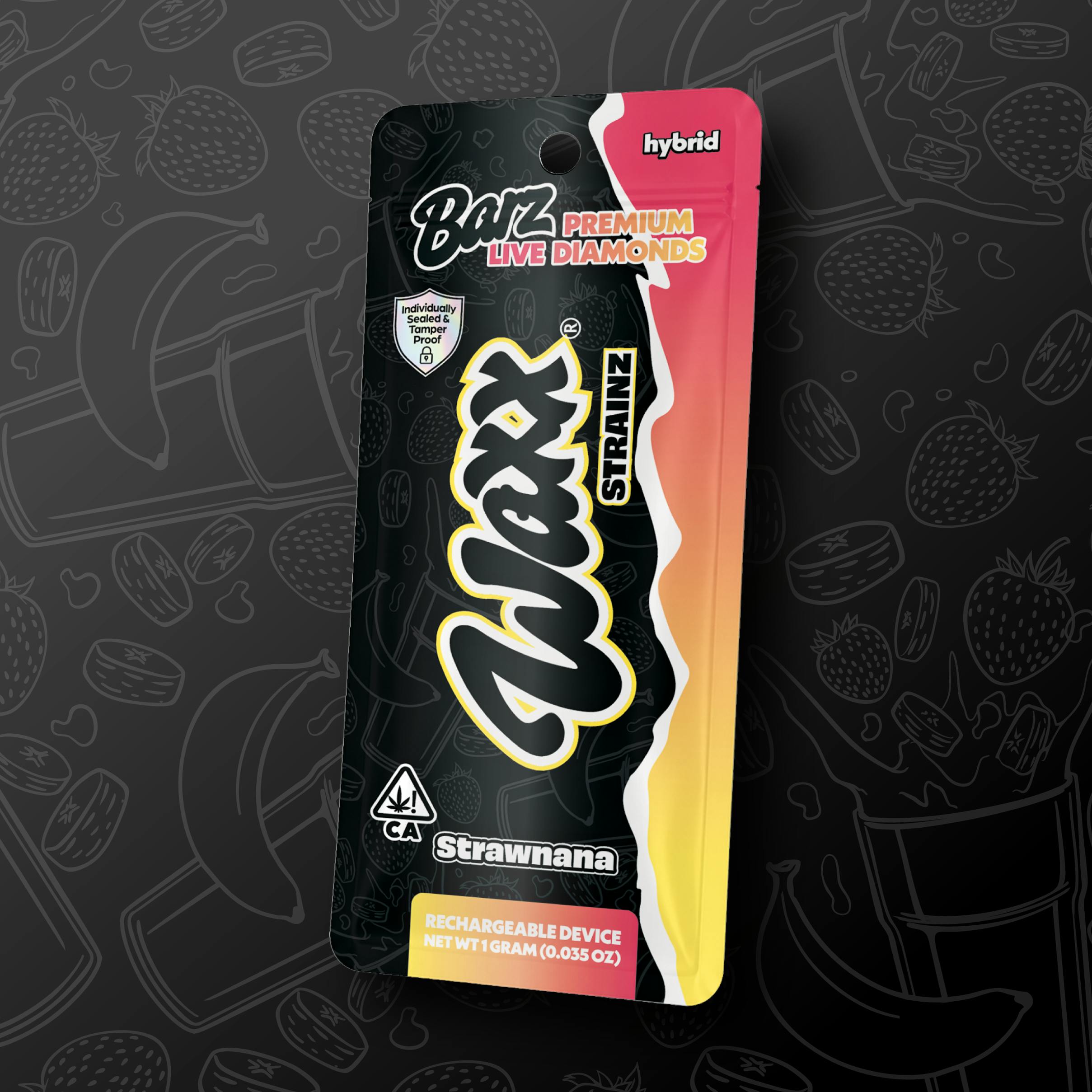 Waxx Brandz - Strawnana Live Diamond AIO Bar 1000mg