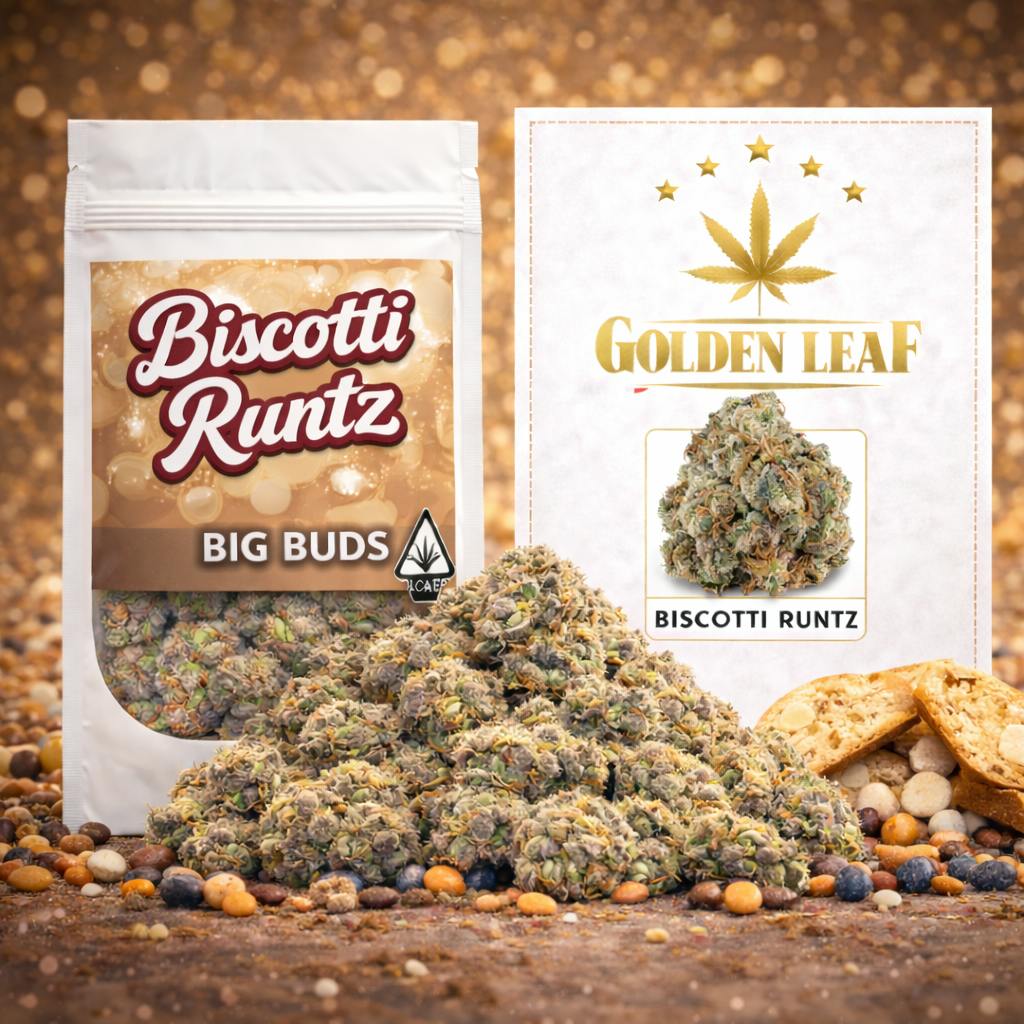 Golden Leaf | Biscotti Runtz | Premium Flower | New Drop 28g ( 1oz ...