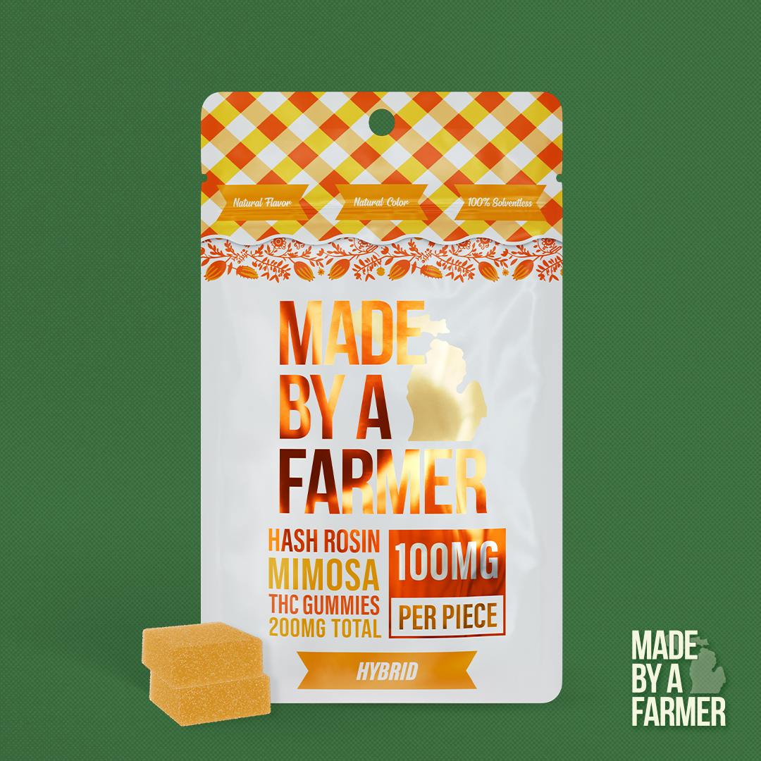 MBAF | 200MG 2 Piece Hash Rosin Gummy | Mimosa by Made By A Farmer