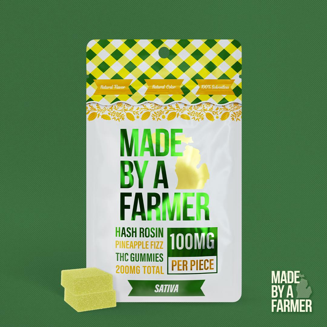 Pineapple Fizz Hash Rosin Gummies | 200mg | 2ct | 100mg/ea by Made By A Farmer