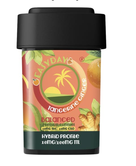 Easy Day | Balanced Tangerine Ginger | Gummies | 100mg | 10ct | 10mg/ea