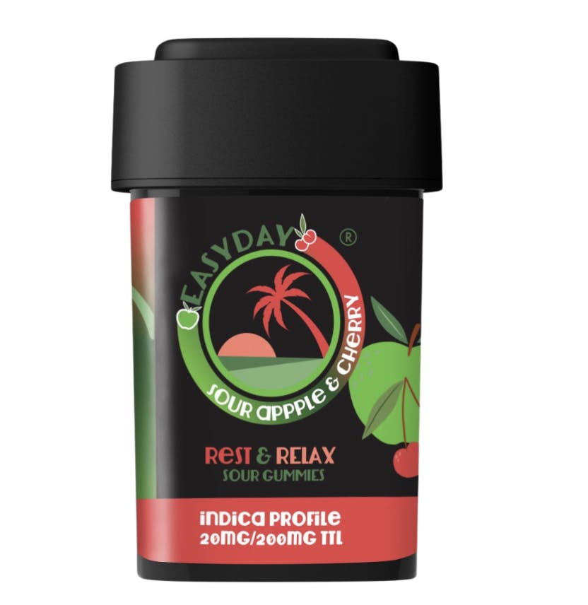 Easy Day | Sour Apple & Cherry | Gummies | 200mg | 10ct | 20mg/ea