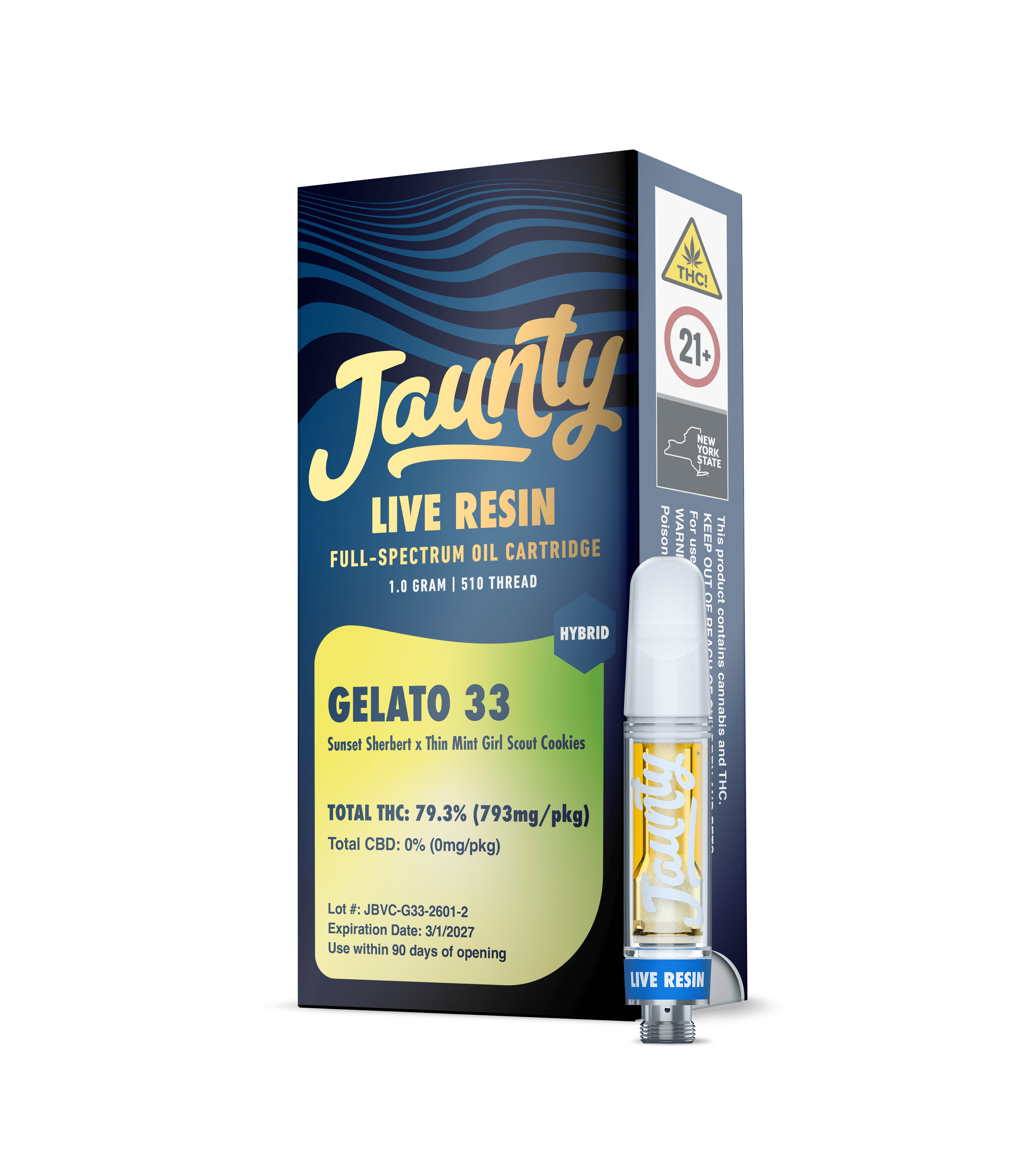 Gelato 33 | Live Resin | Cartridge | 1g by Jaunty