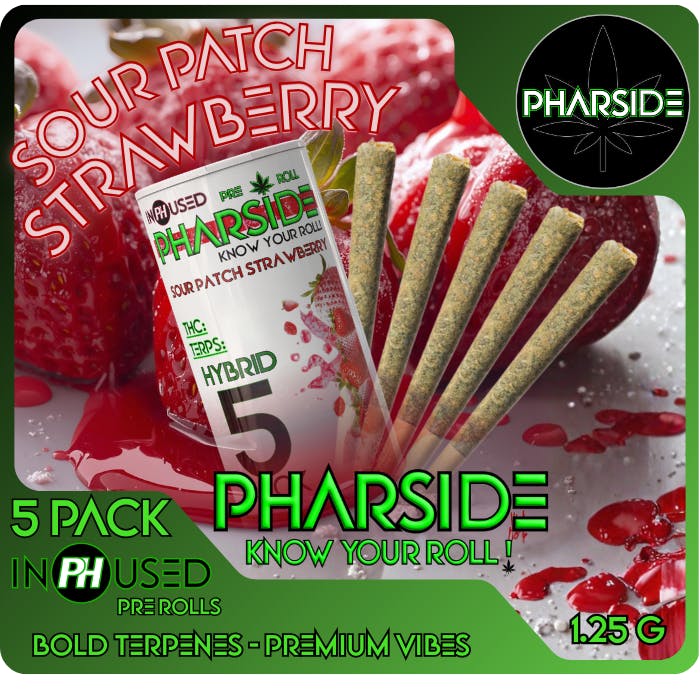 Pharside - Infused Pre-Roll 5 Pack- Sour Patch Strawberry 6.25g