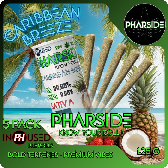 Pharside - Infused Pre-Roll 5 Pack- Caribbean Breeze 6.25g