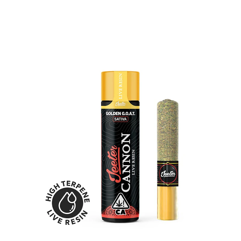 Jeeter Golden G.O.A.T. · Live Resin Cannon · Infused Joint · 1.3g, Infused Pre-Rolls
