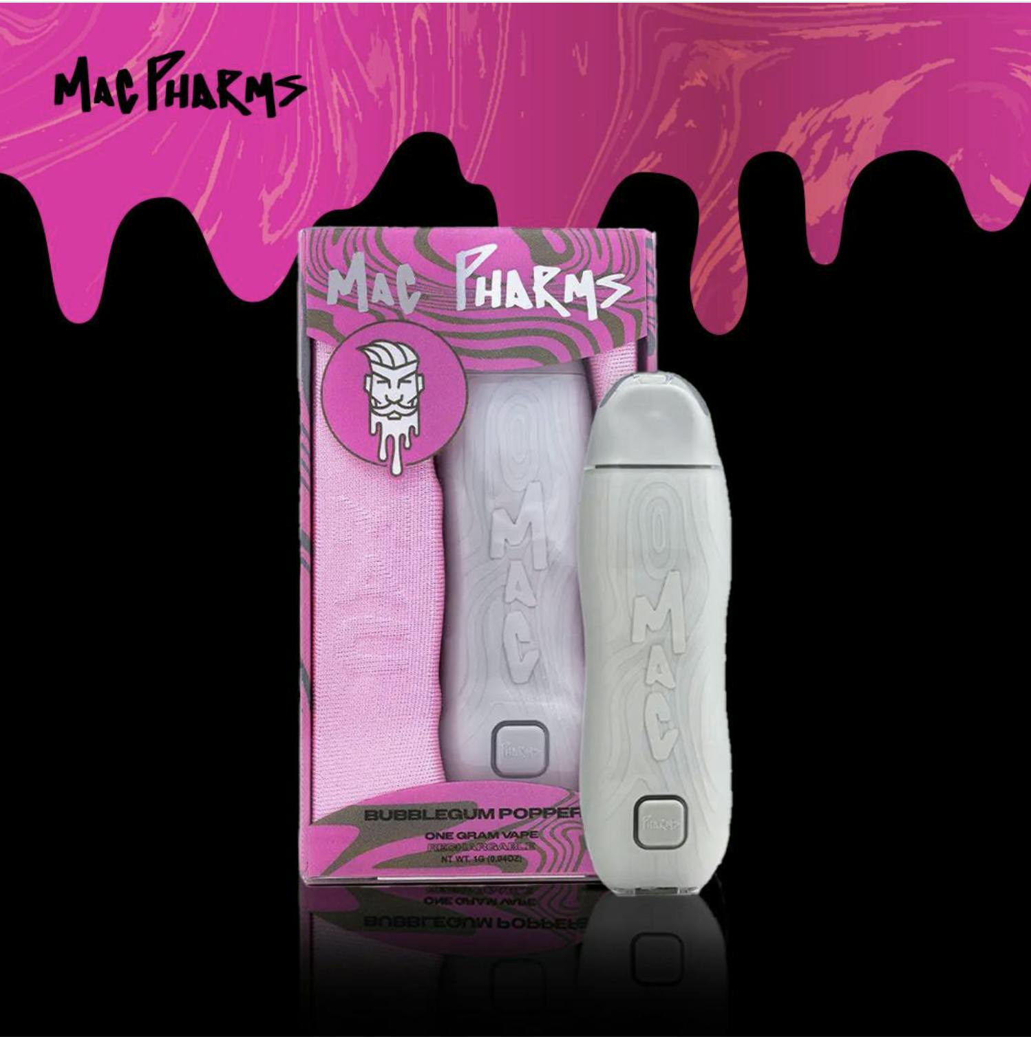 Mac Pharms | Bubblegum Poppers | Disposable Vape | 1G - Green Pharm Iron  River - Rec - Now Open!