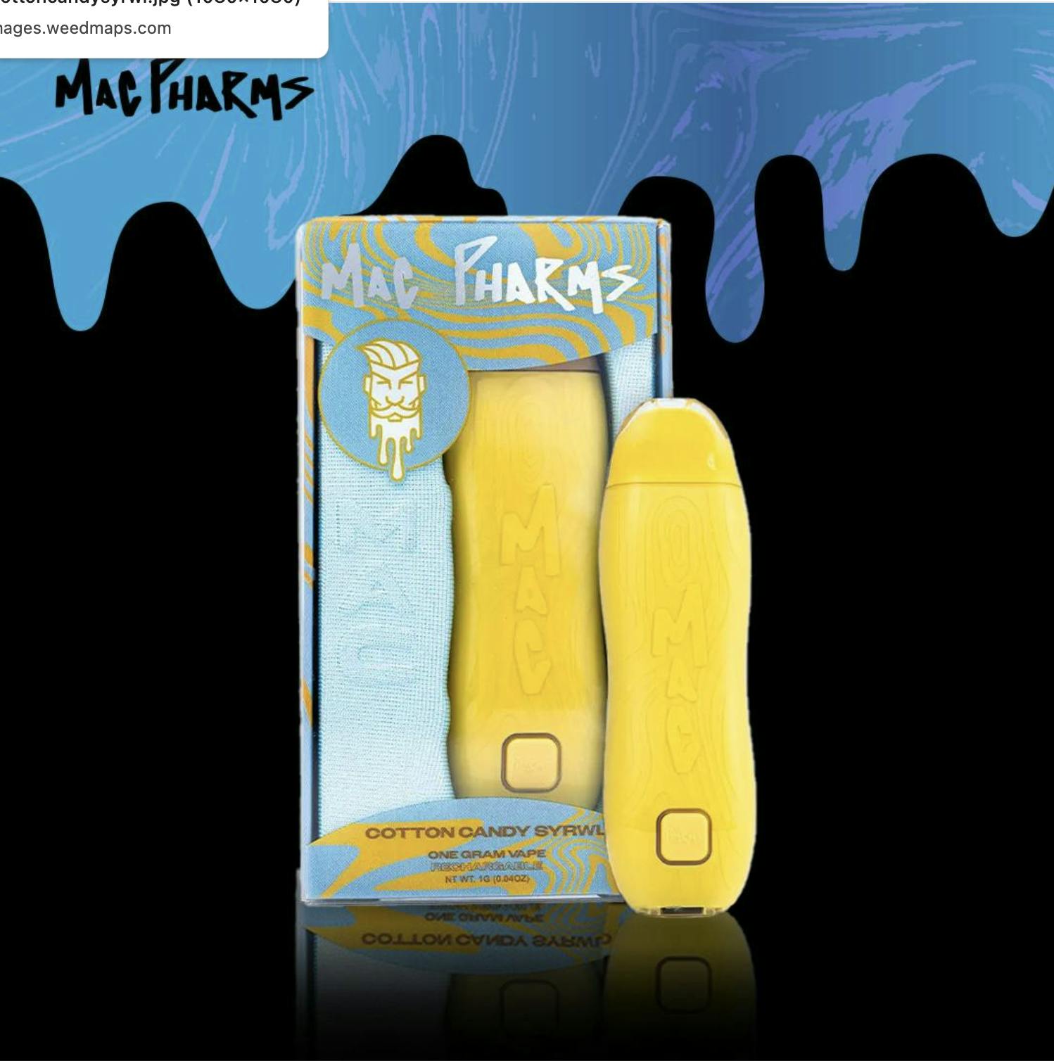 Mac Pharms | Cotton Candy Syrwl | Disposable Vape | 1G