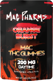 Mac Pharms| Orange Burst| Gummies| 200mg| 4ct| 50mg/pc