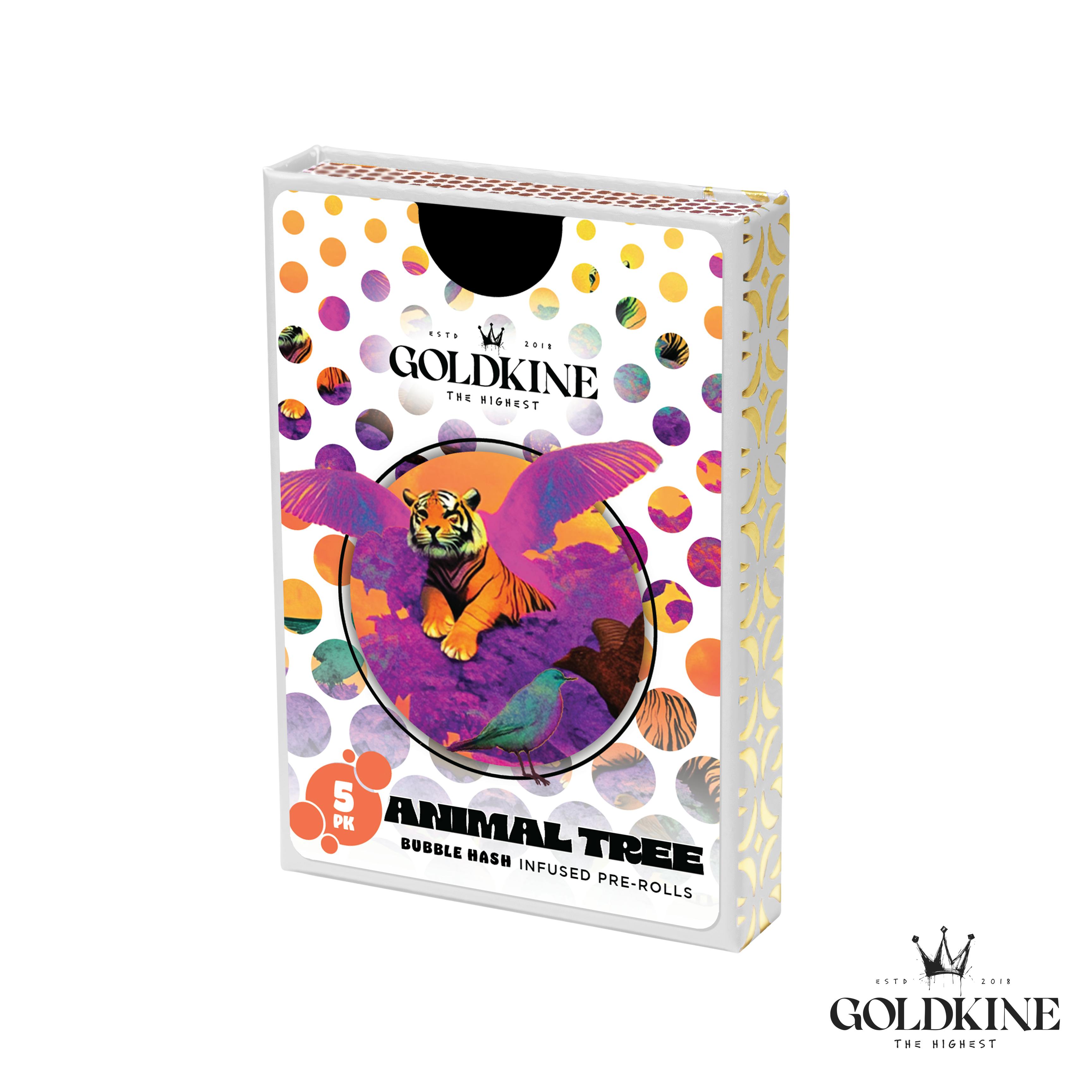 Goldkine Bubble Hash Infused Pre Roll 5 Pack | Animal Tree by Goldkine