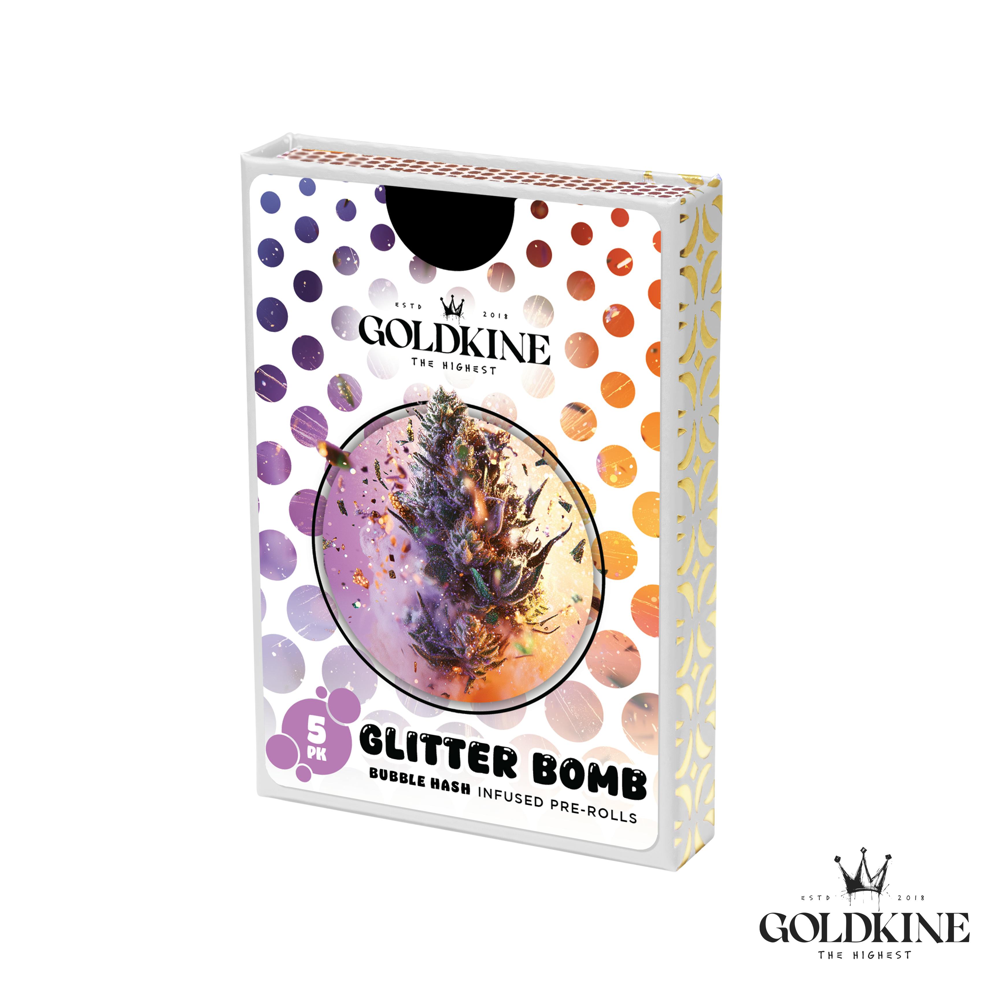 Goldkine Bubble Hash Infused Pre Roll 5 Pack | Glitter Bomb by Goldkine
