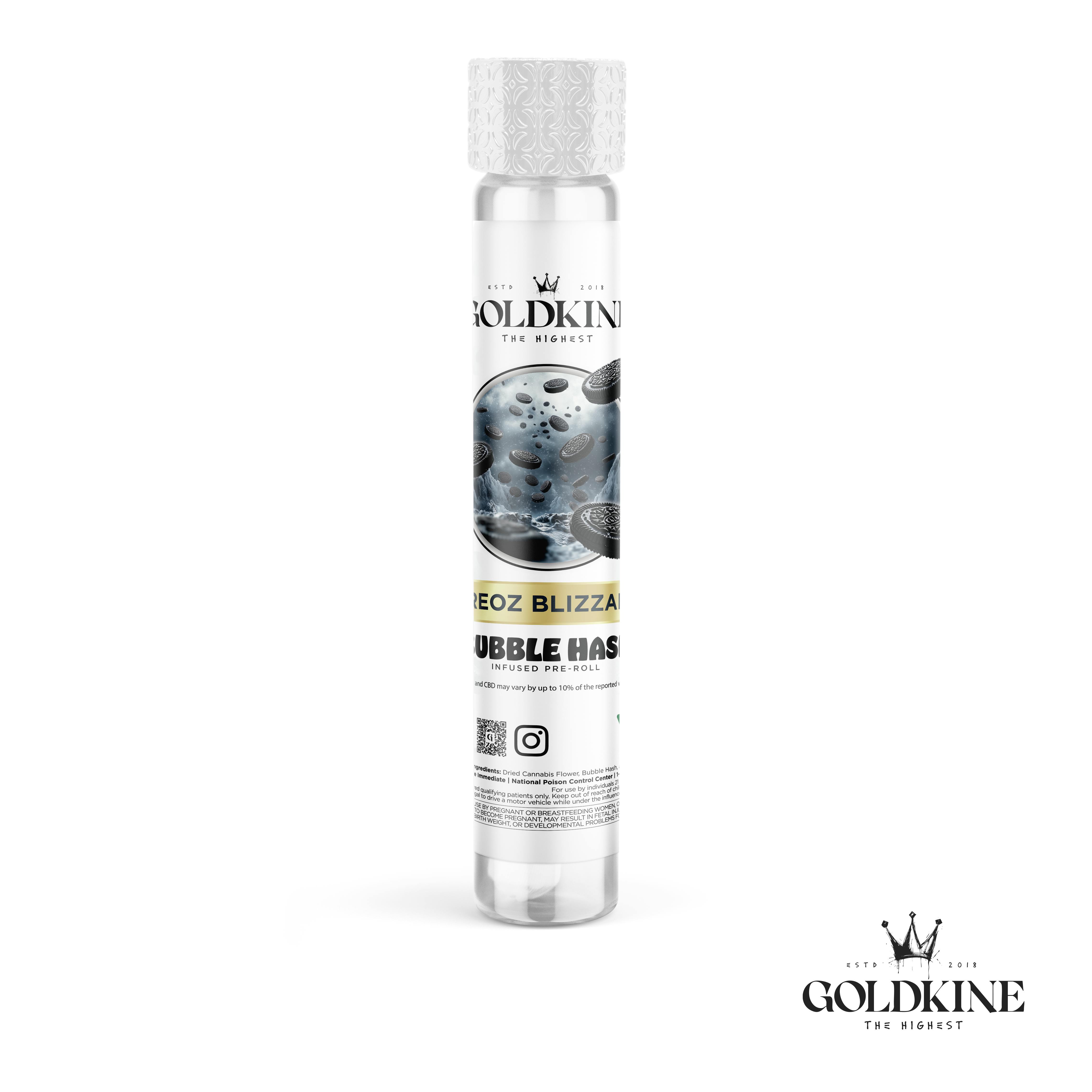 Goldkine Bubble Hash Infused Pre Roll 1G | Oreo Blizzard by Goldkine