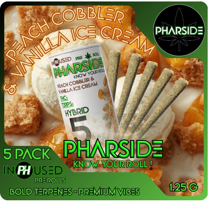 Pharside - Infused Pre-Roll 5 Pack- Peach Cobbler & Vanilla Ice Cream 6.25g